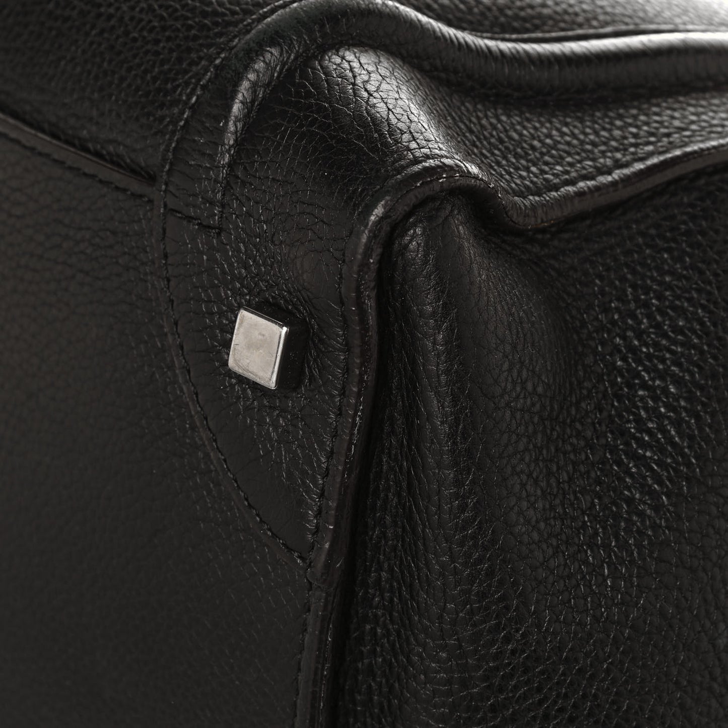 Drummed Calfskin Medium Luggage Black