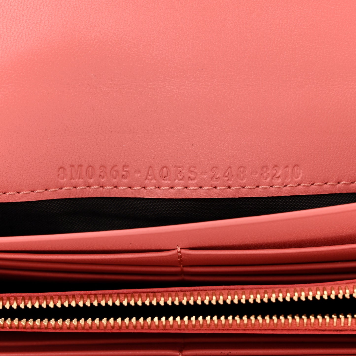 Nappa FF Embossed Continental Wallet On Chain Pink