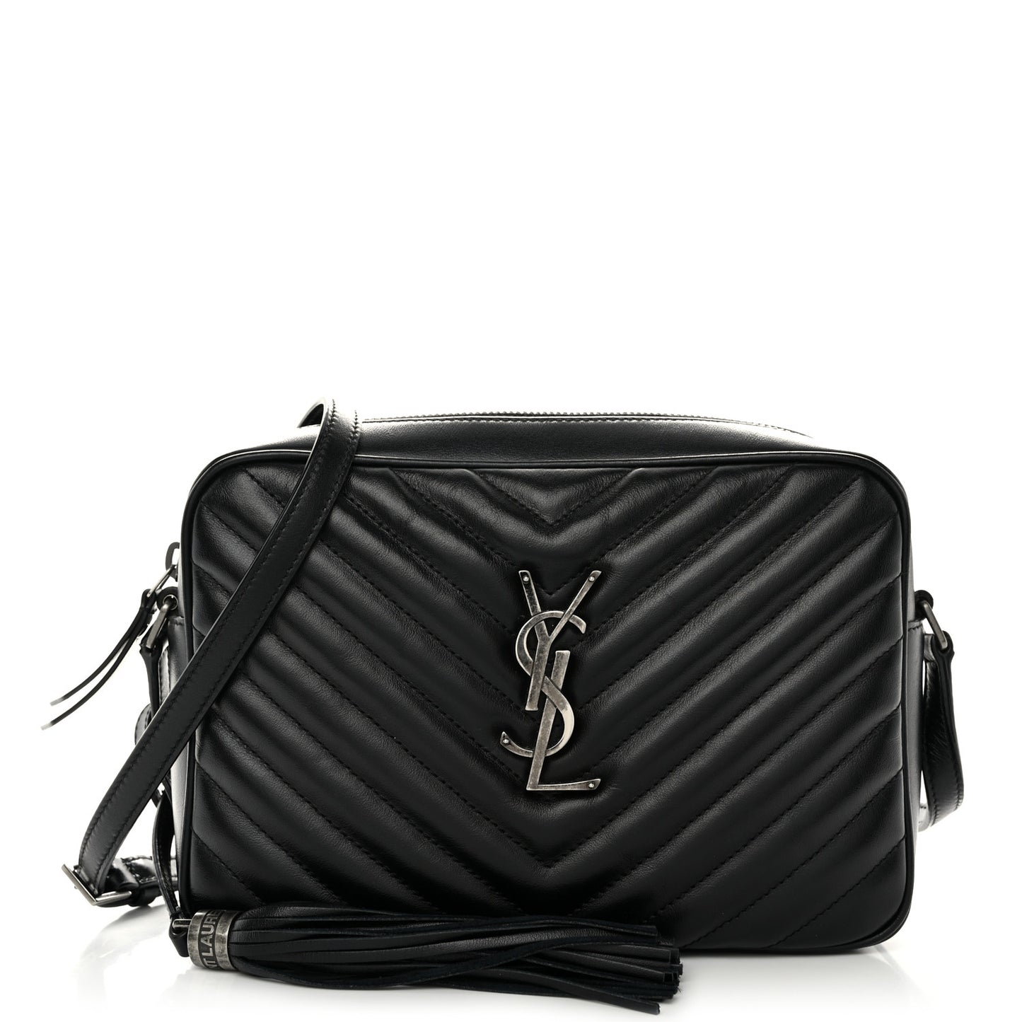 Calfskin Matelasse Monogram Lou Camera Bag Black
