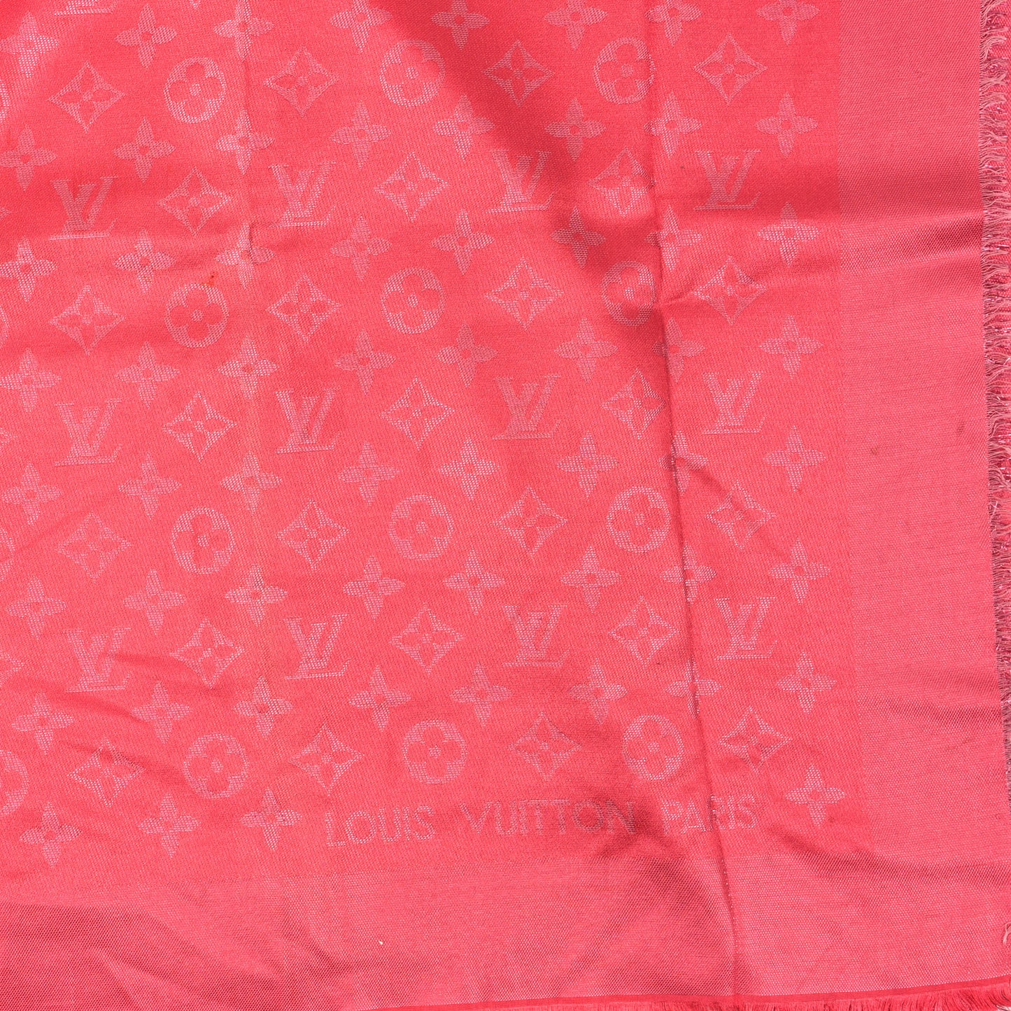 Silk Lurex Wool Monogram Shine Shawl Fuchsia