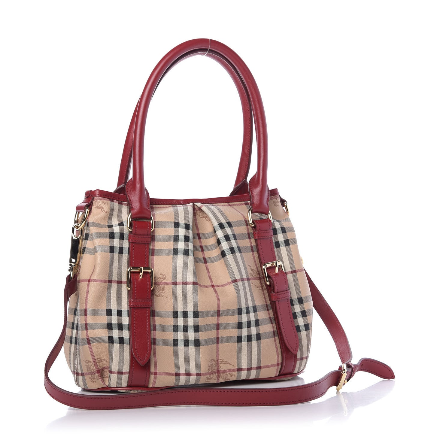 Haymarket Check Small Northfield Tote Military Red