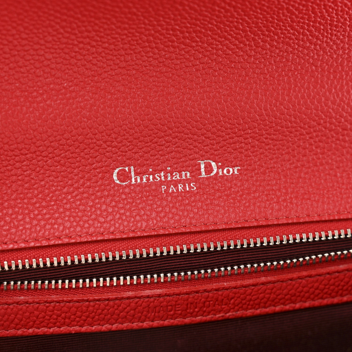 Christian Dior Grained Calfskin Small Diorama Flap Bag Red 6 of 13