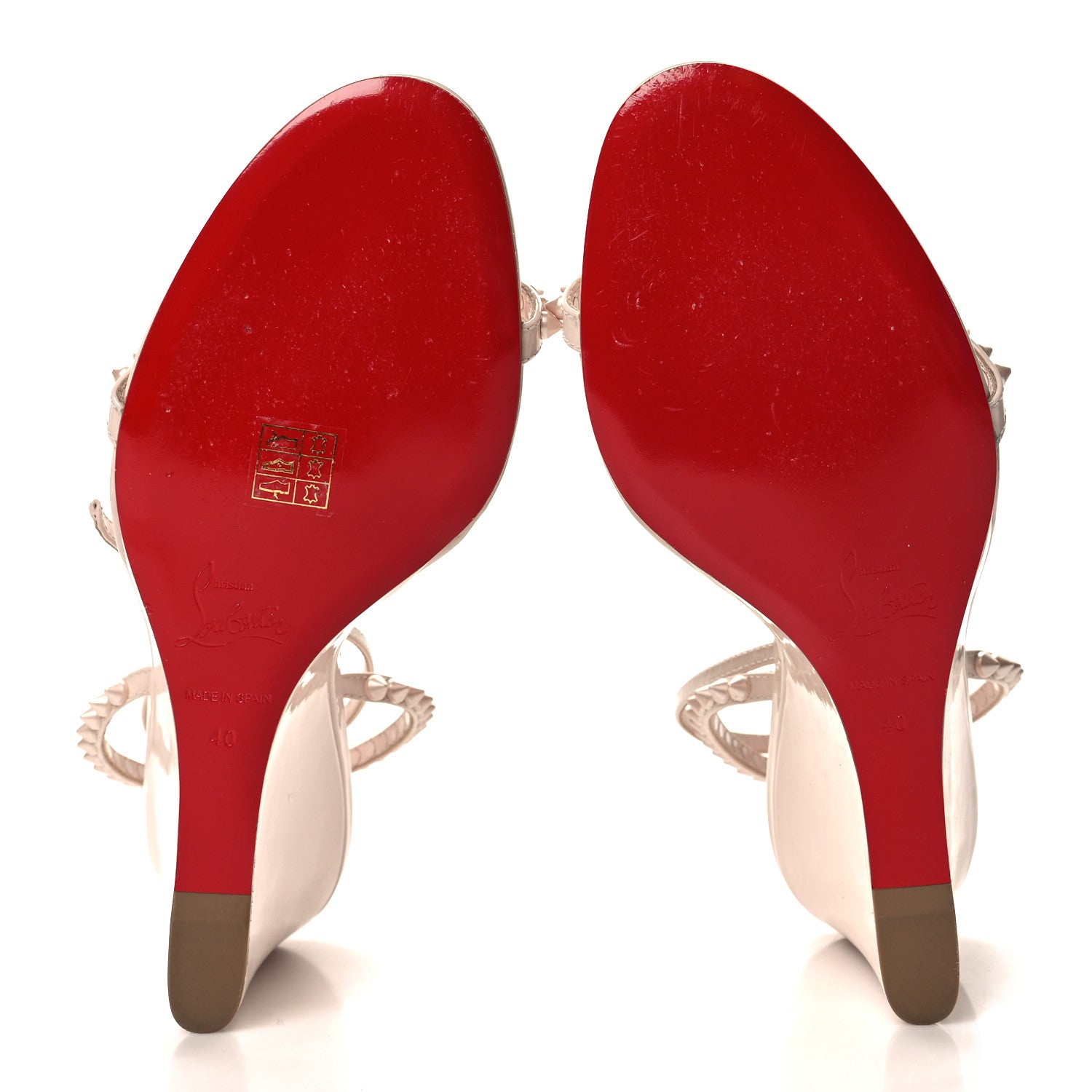 Christian Louboutin Calfskin So Me Spike 85 Wedge Sandals 40 Leche 5 of 7