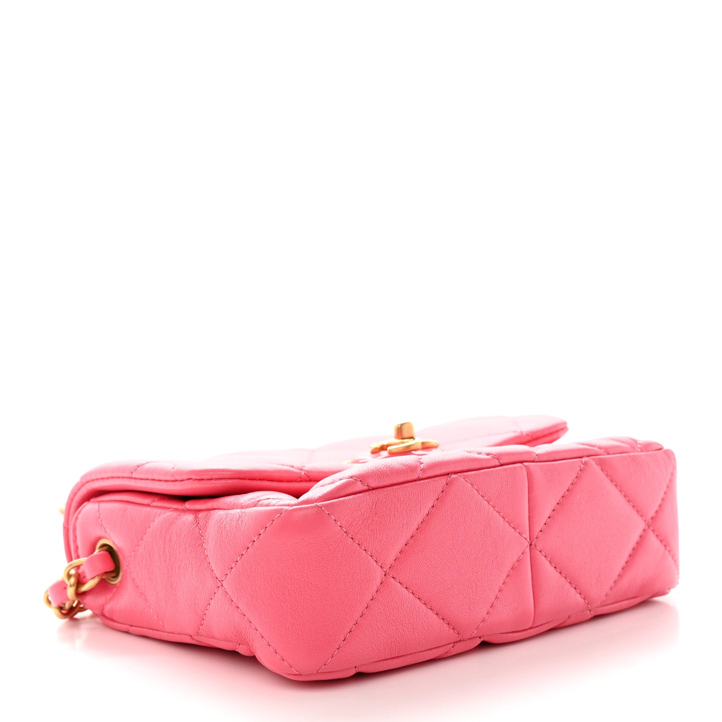 Lambskin Plexiglass Quilted Coco Love Mini Flap Pink