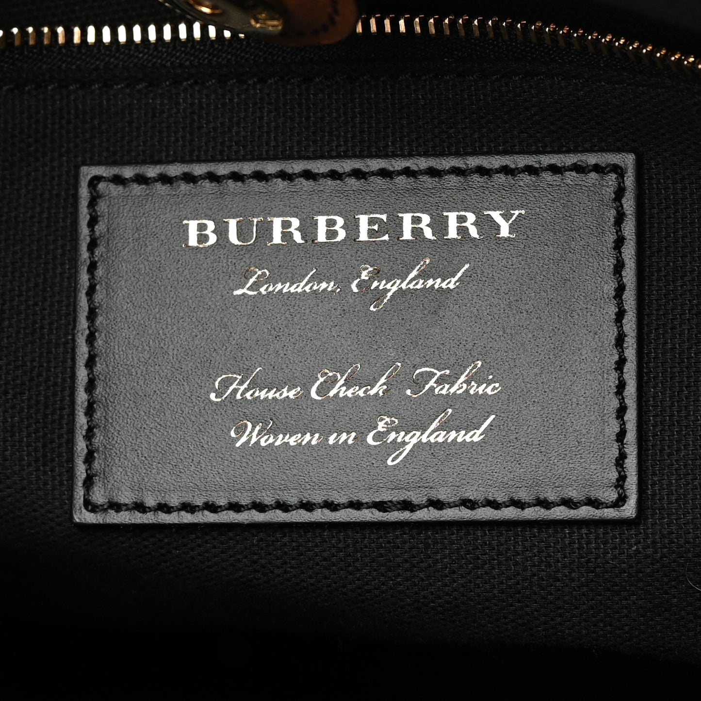House Check Grainy Calfskin Medium Banner Tote Brown