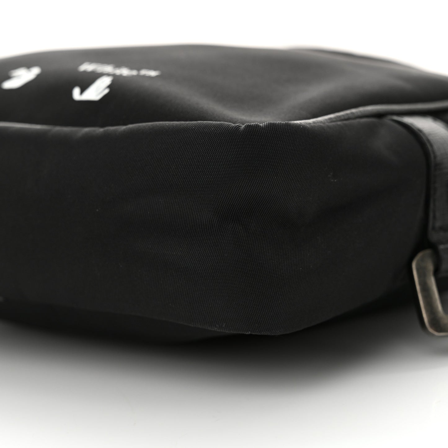 Nylon Logo Print Crossbody Bag Black