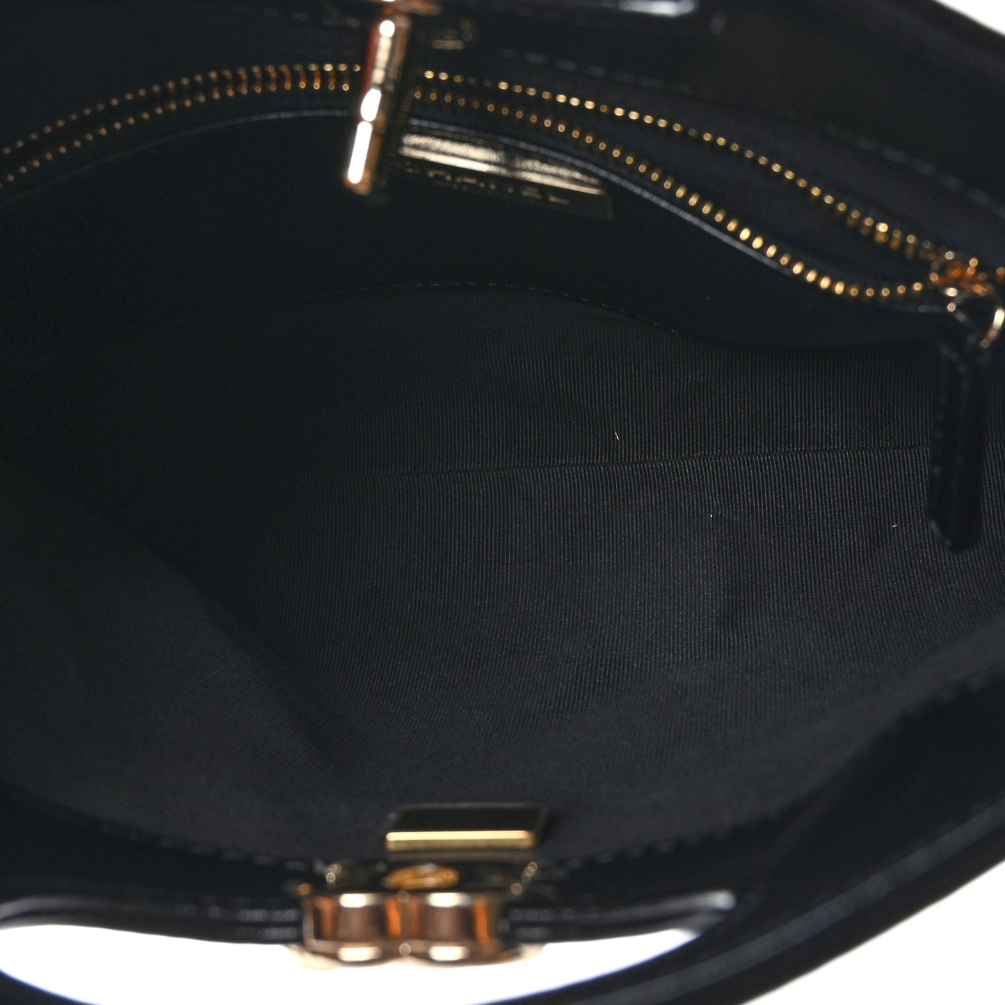 Shiny Crumpled Calfskin Quilted Mini 31 Shopping Bag Black