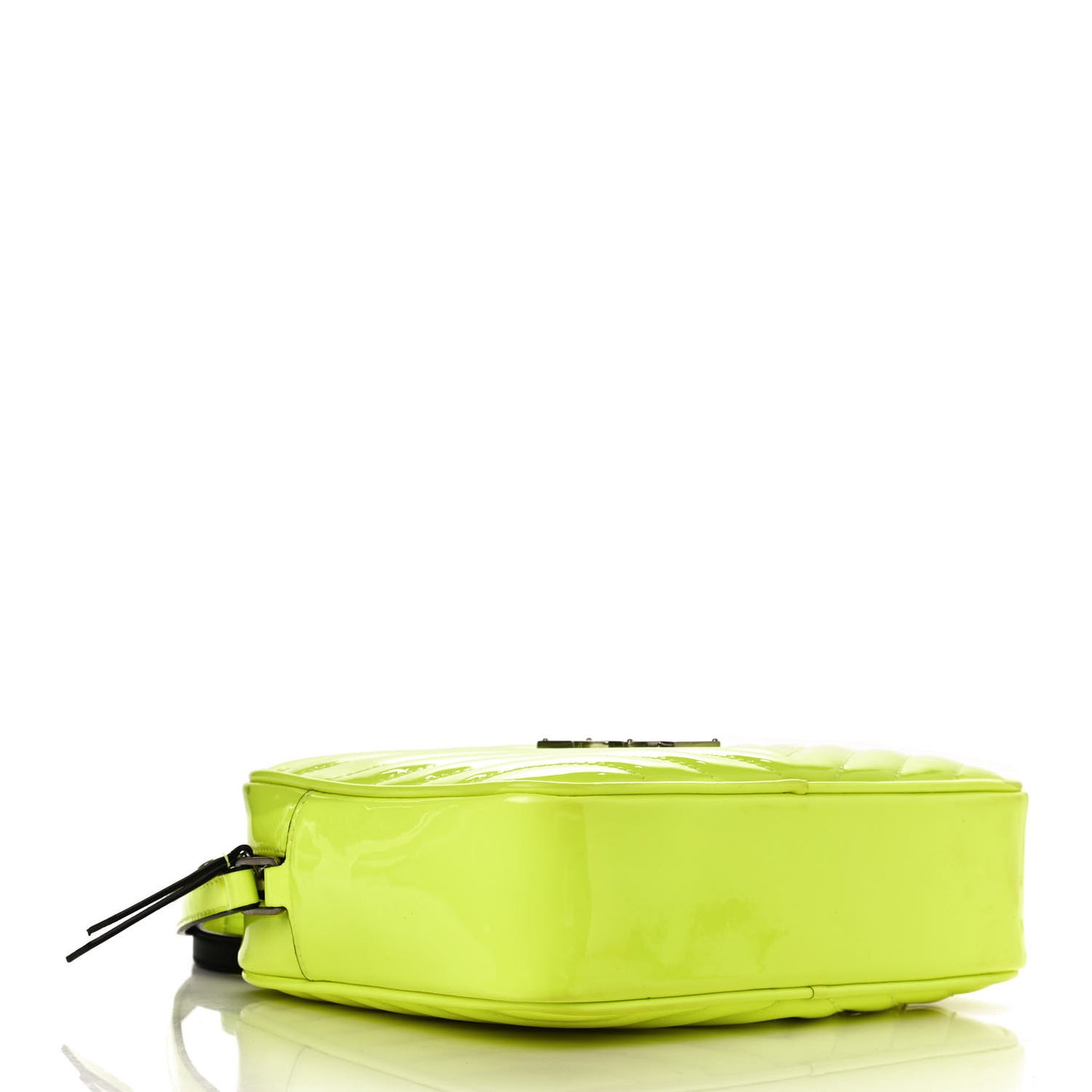 Patent Calfskin Matelasse Monogram Lou Camera Bag Neon Yellow