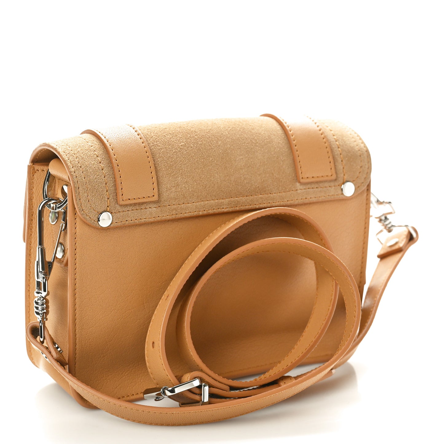 Lambskin Suede PS1 Mini Pouch Messenger Bag Tan