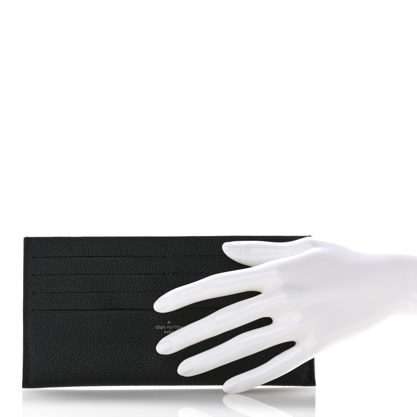 Calfskin Felicie Chain Wallet Card Holder Insert Black