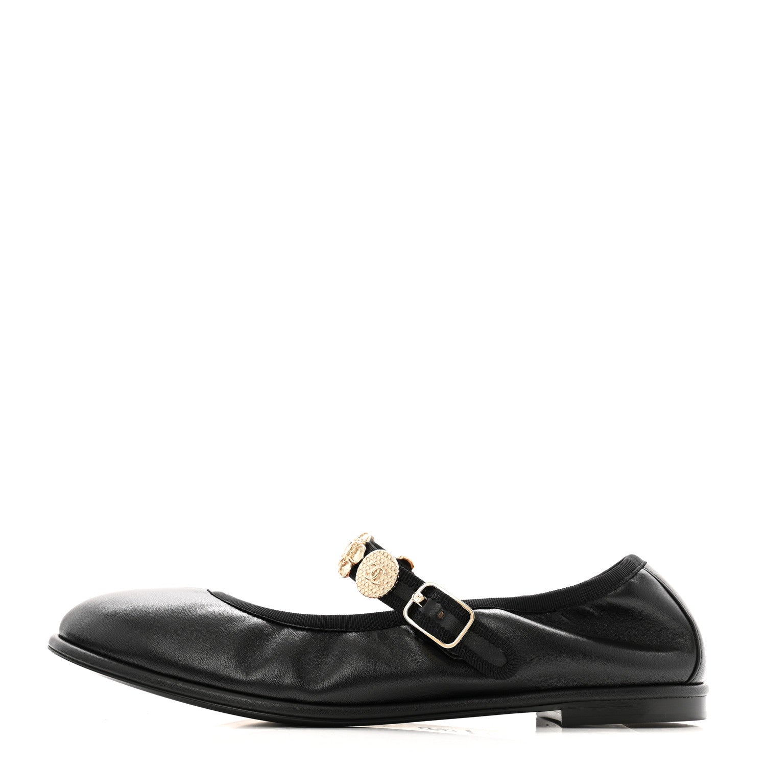 Chanel Lambskin Charm Mary Jane Flats 39 Black 1 of 10