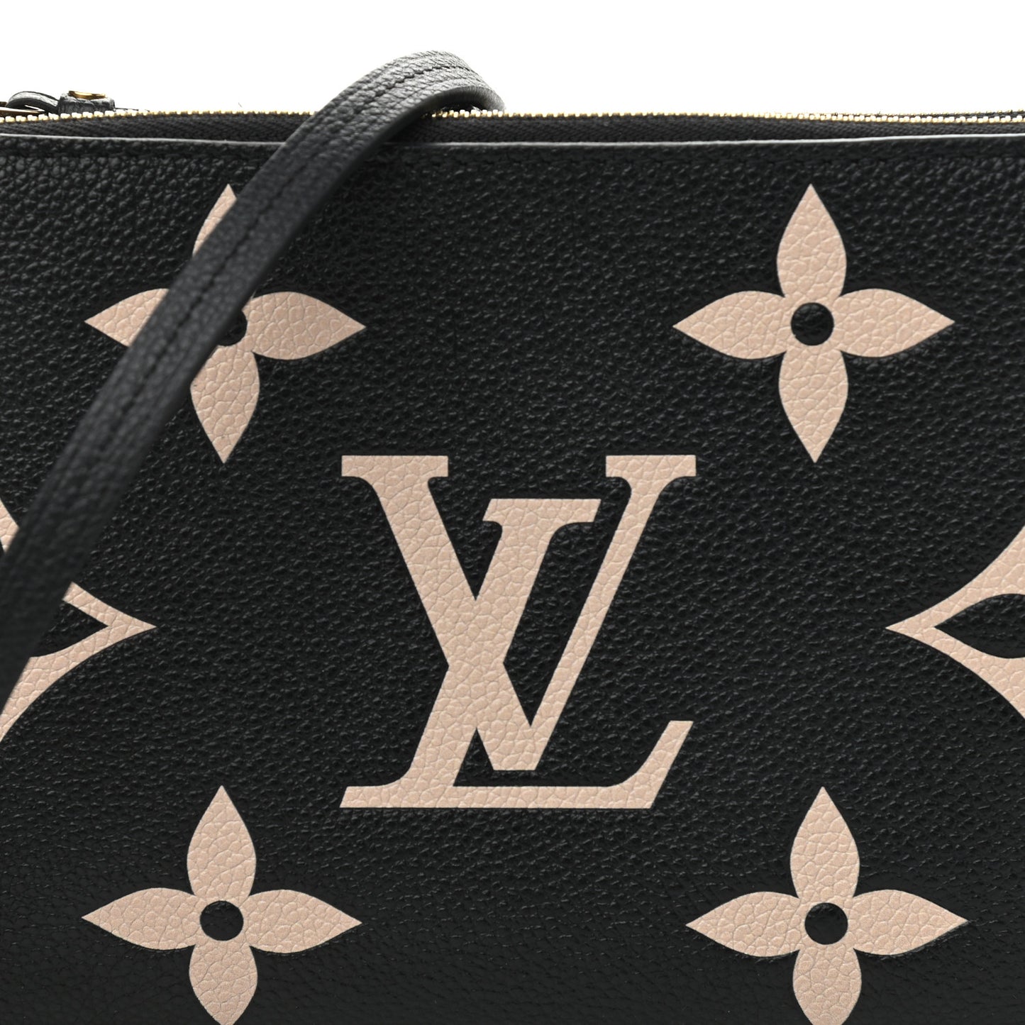 Empreinte Monogram Giant Double Zip Pochette Black Cream