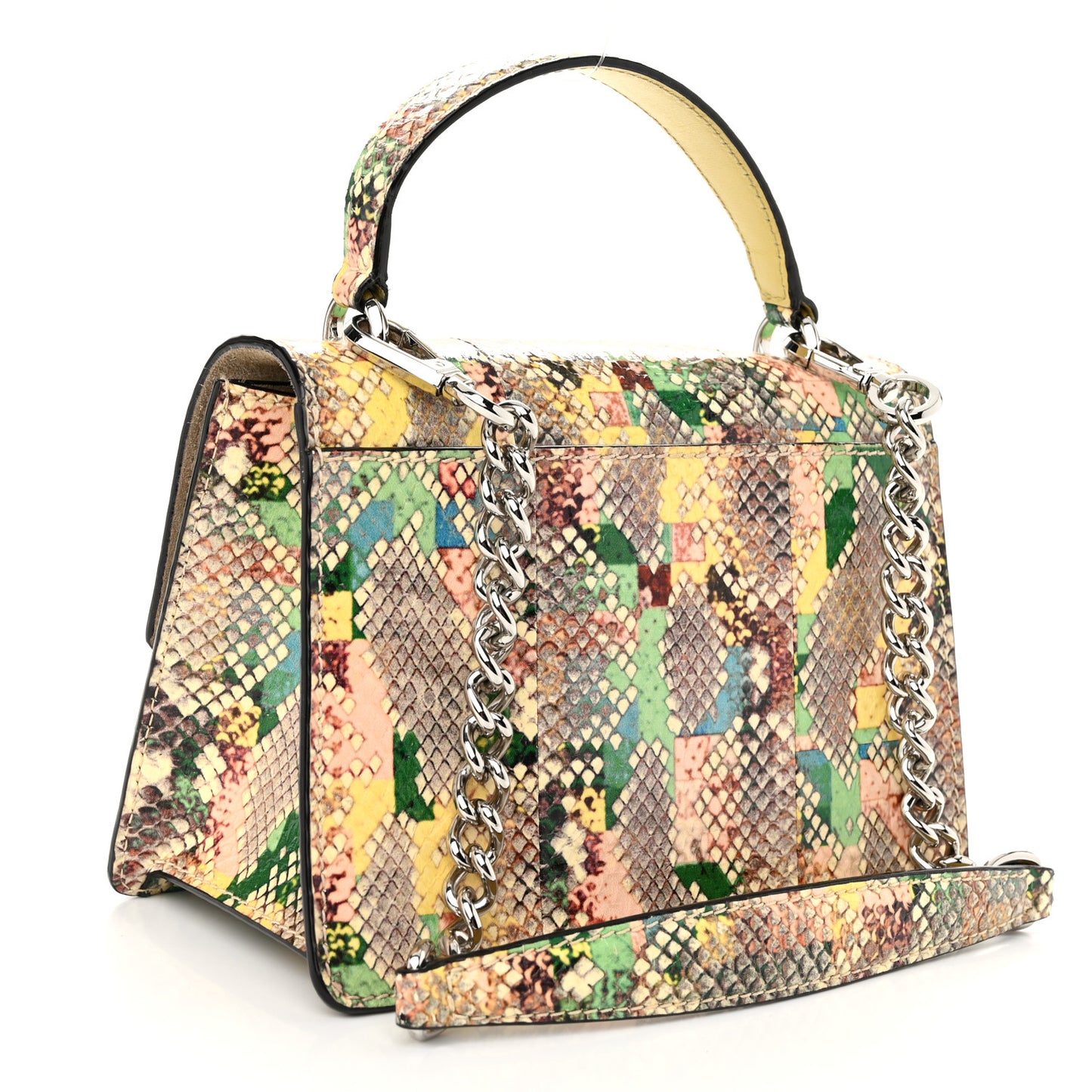 Elaphe Snakeskin Madeline Crossbody Satchel Rainbow