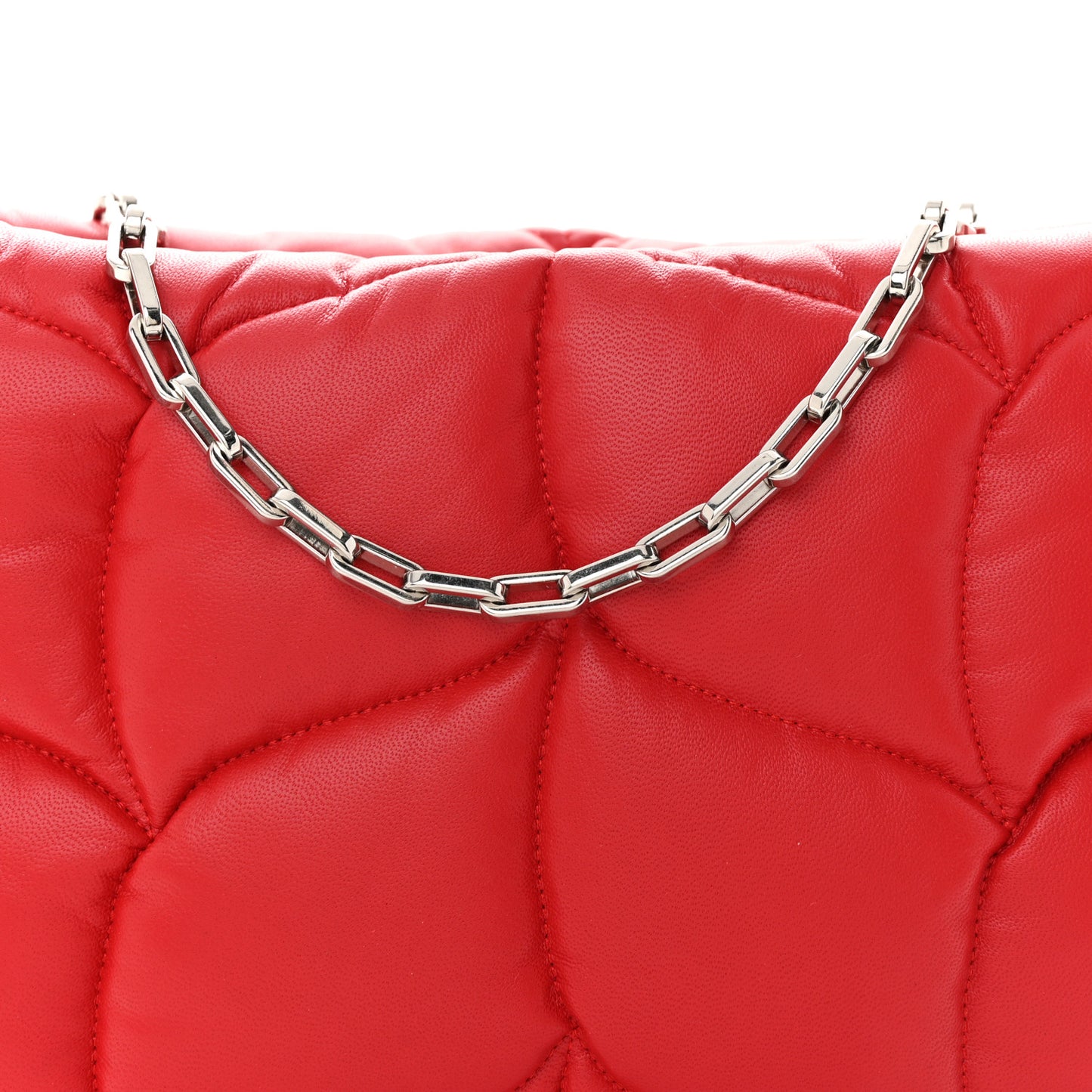 Nappa Pillow Quilted Softie Clutch Red