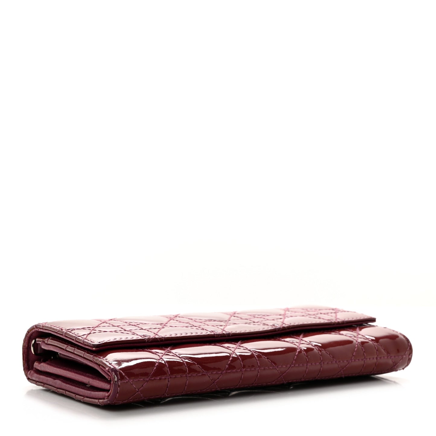 Patent Cannage Lady Dior Rendezvous Wallet On Chain Fuchsia