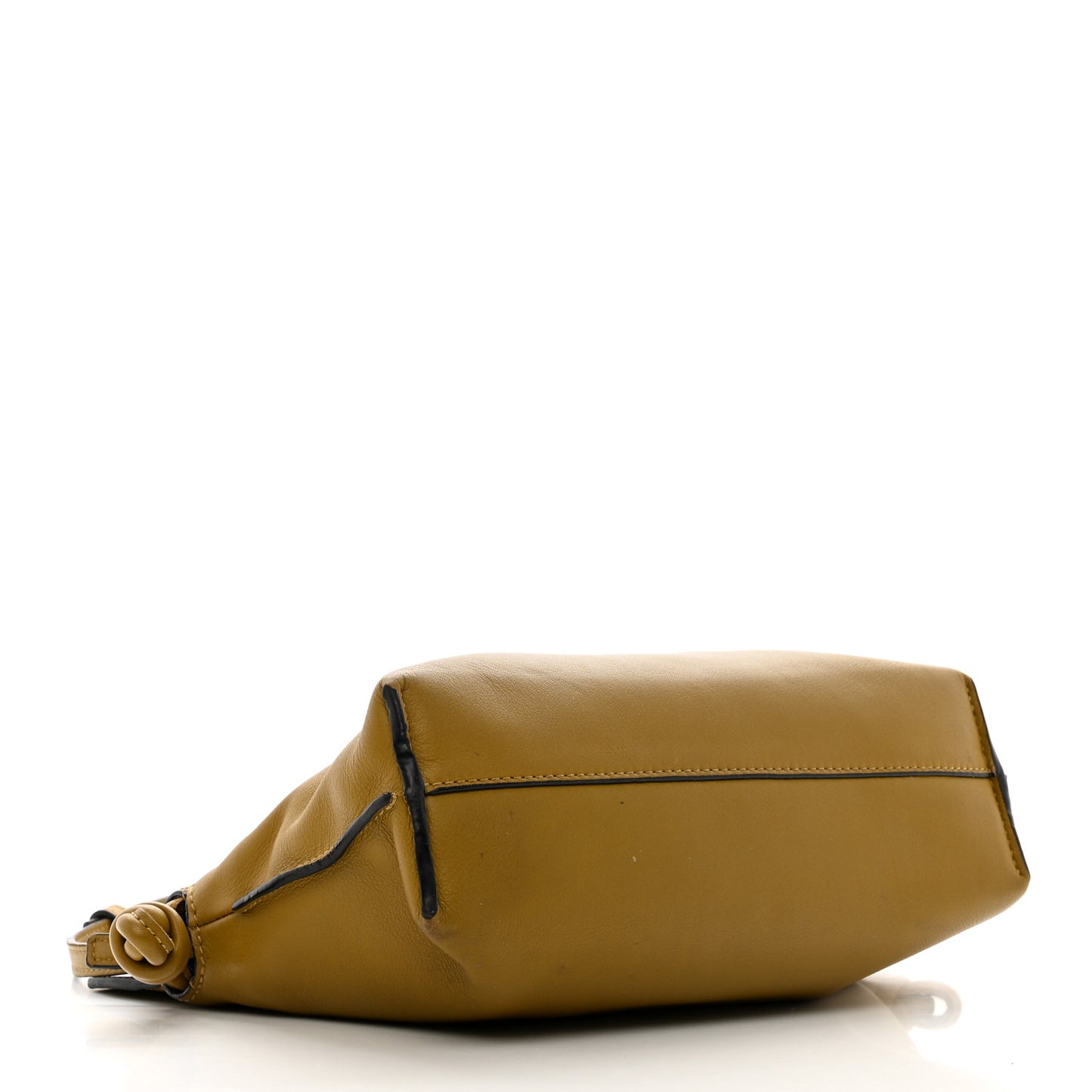 Calfskin Mini Flamenco Knot Clutch Ochre
