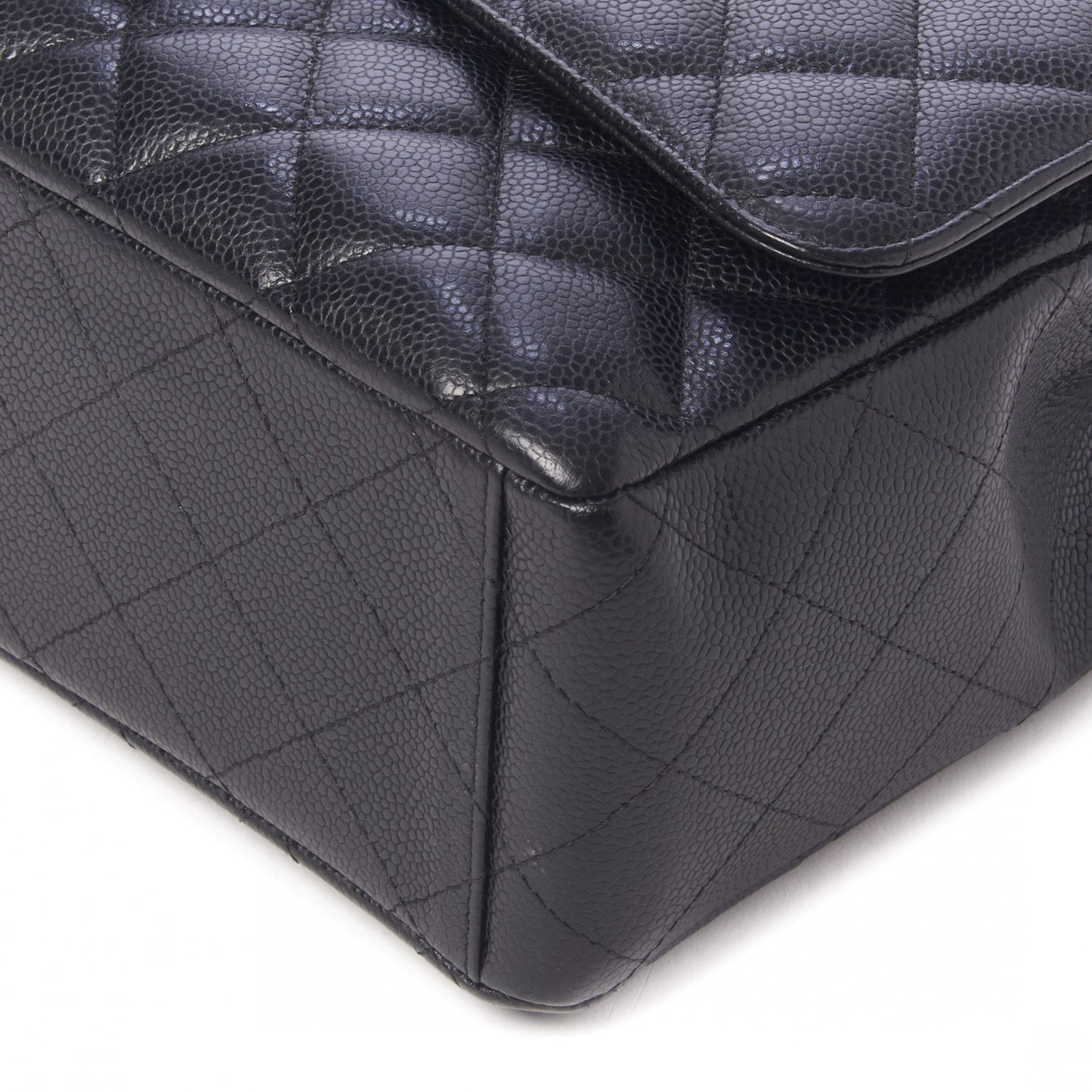 Caviar Quilted Maxi Double Flap Black