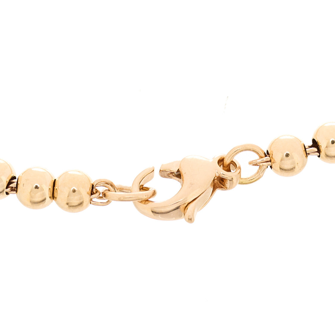 18K Rose Gold 4mm Return to Tiffany Bead Heart Tag Bracelet