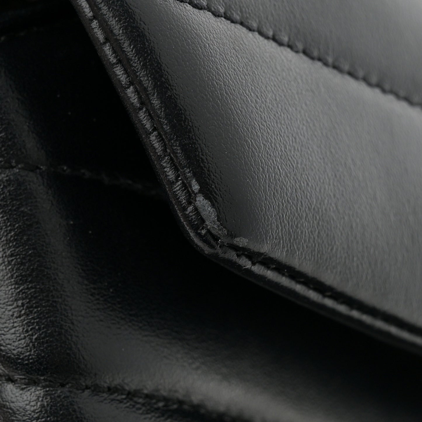 Calfskin Y Quilted Monogram Medium Loulou Chain Satchel Black