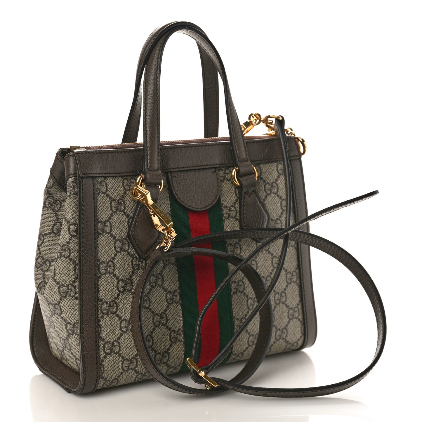 GG Supreme Monogram Small Ophidia Tote Bag Brown