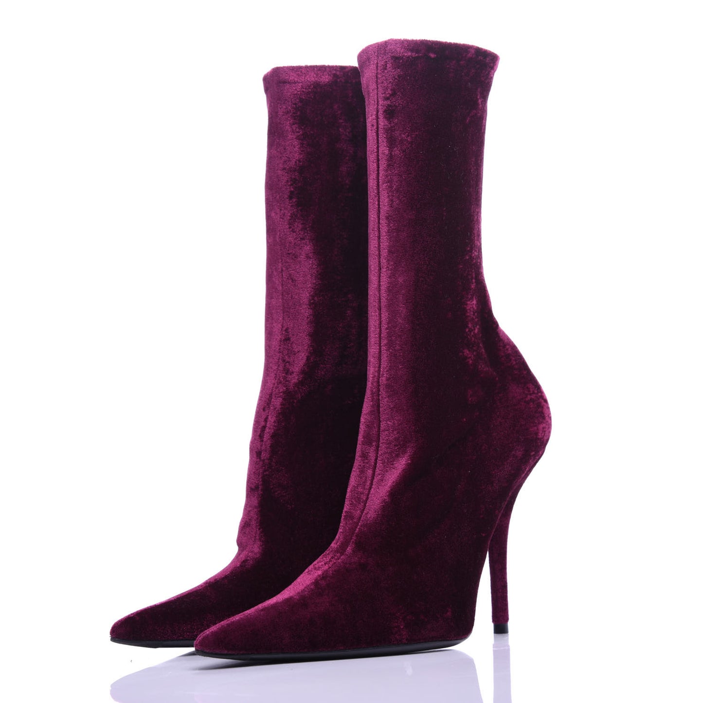 Velvet Extreme Pointed Toe Knife Booties 39 Rouge Prune
