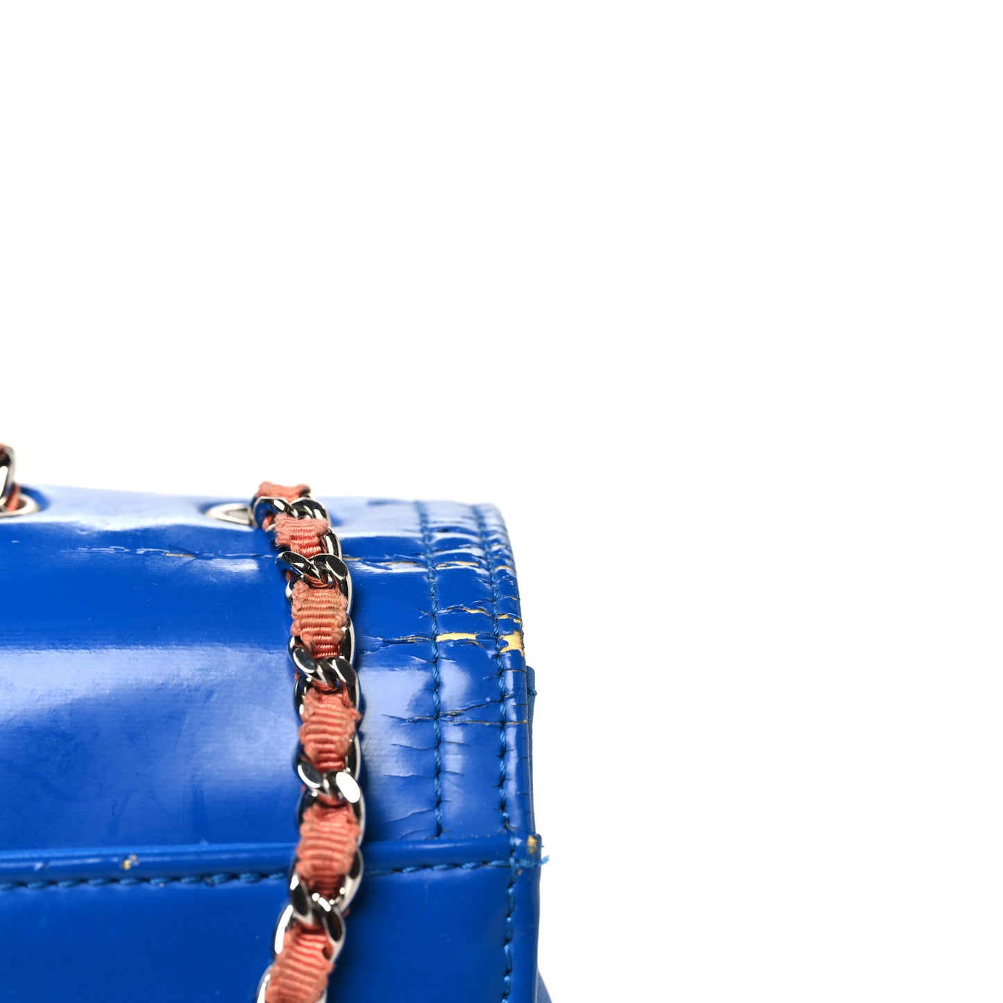 Vinyl Small Lipstick Flap Bag Blue Multicolor