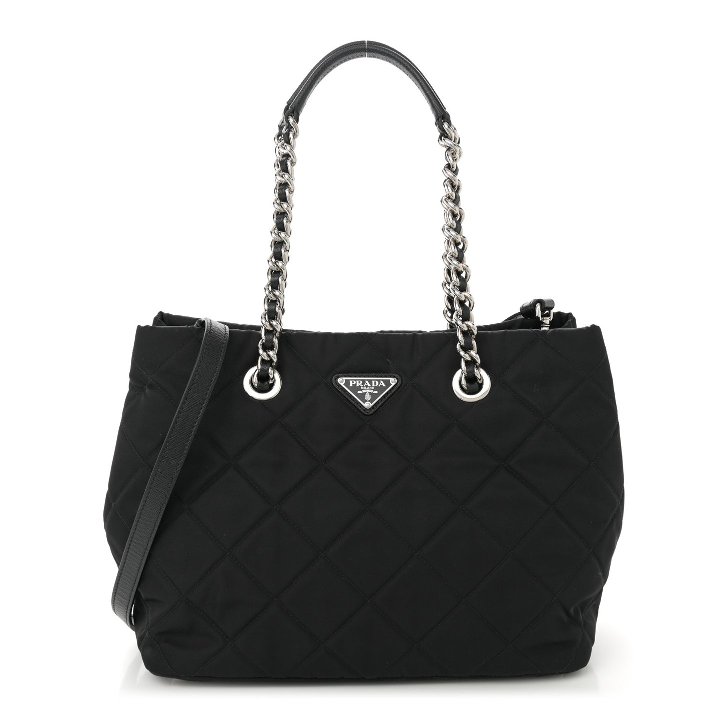 Nylon Tessuto Impuntu Quilted Tote Black