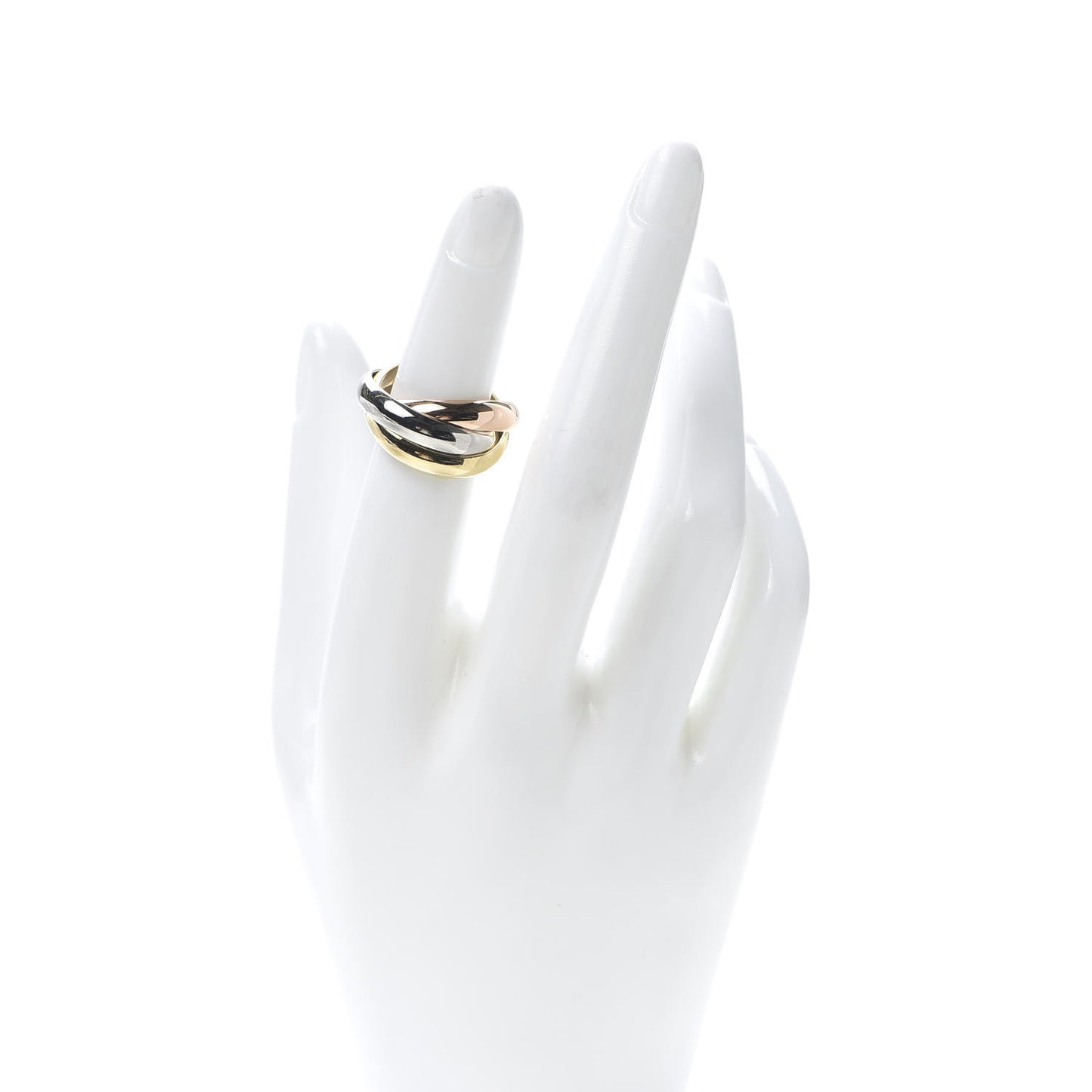 18K Pink Yellow White Gold Large Trinity Ring 52 6