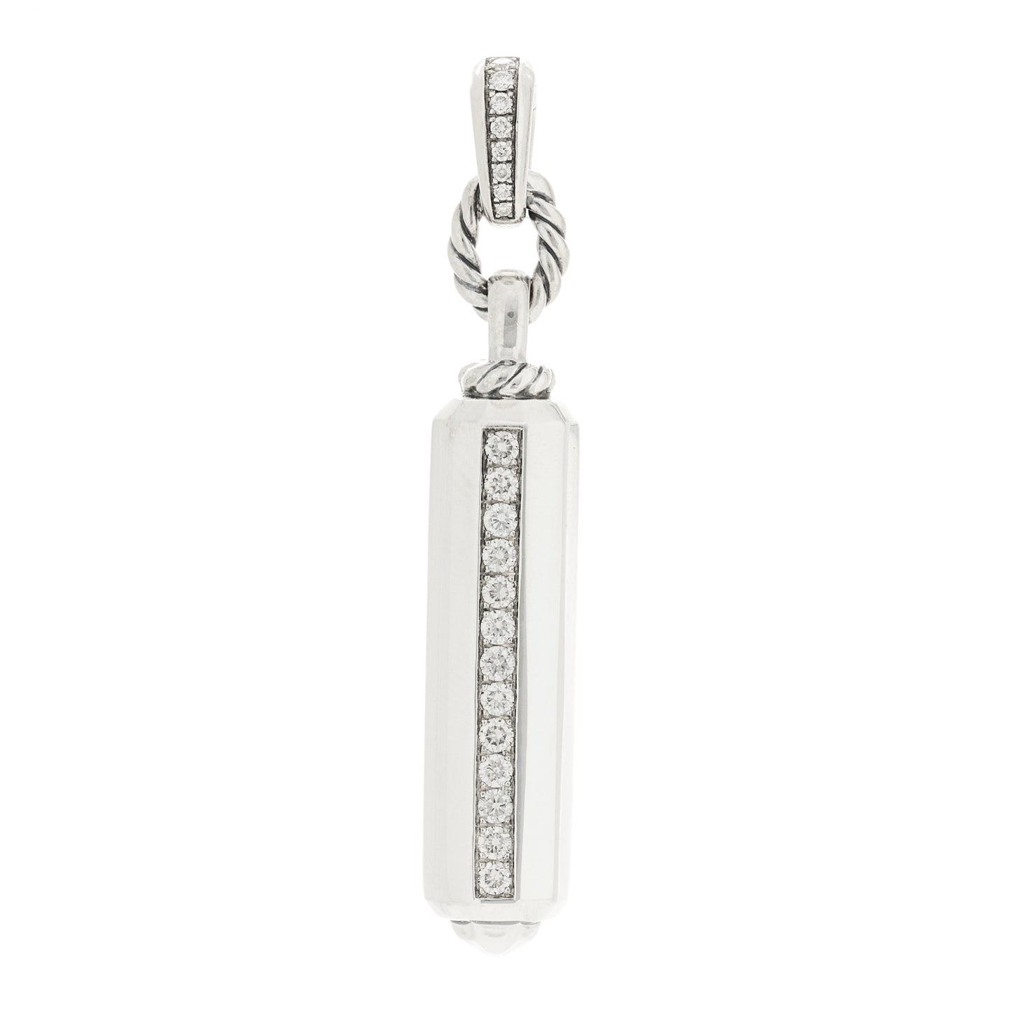 Sterling Silver Diamond Lexington Barrel Pendant