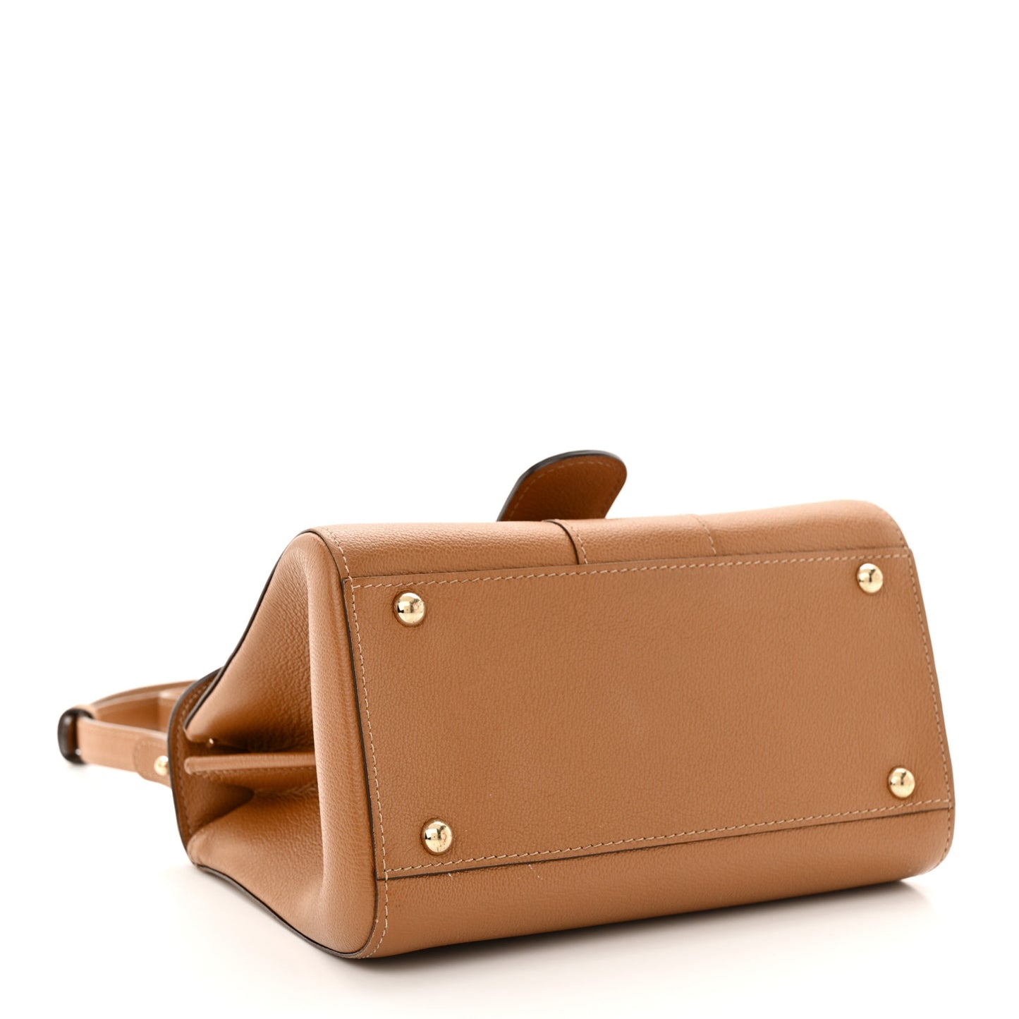 Grained Calfskin Mini Brillant Satchel Natural
