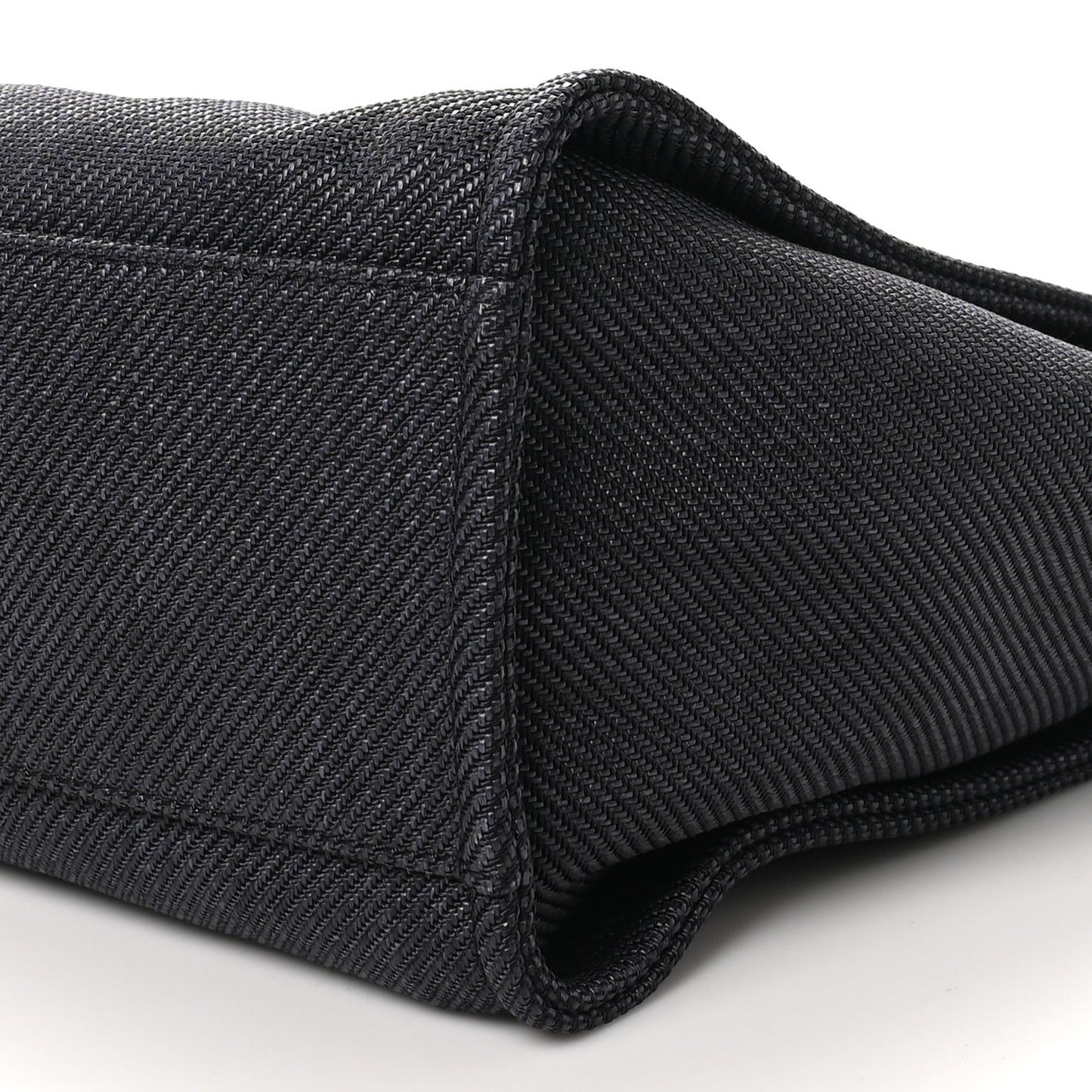 Woven Straw Raffia Large Deauville Tote  Black