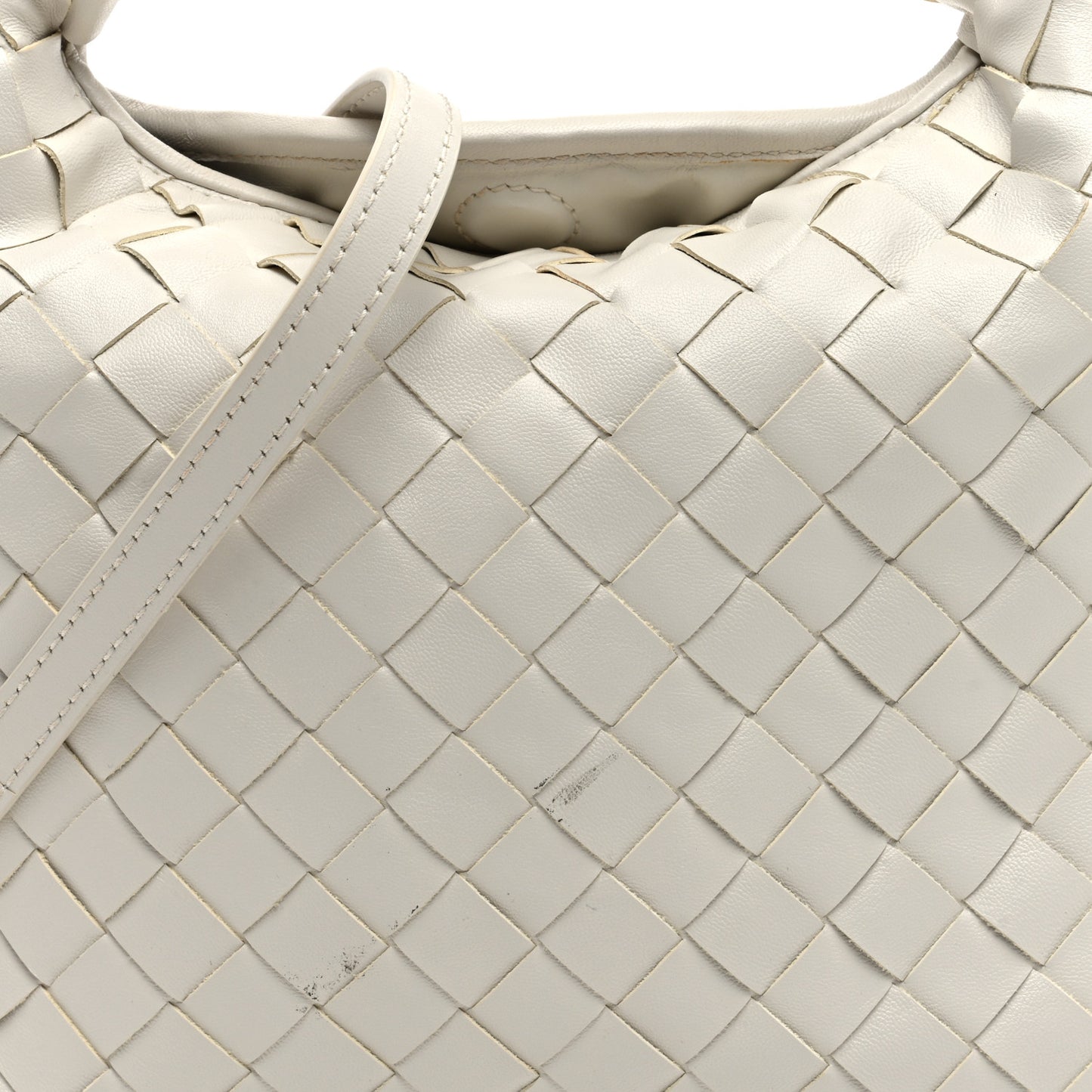 Calfskin Intrecciato Mini Hop White