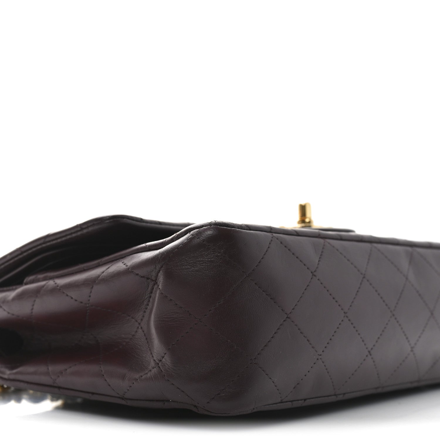 Chanel Lambskin Quilted Medium Double Flap Burgundy 8 of 9