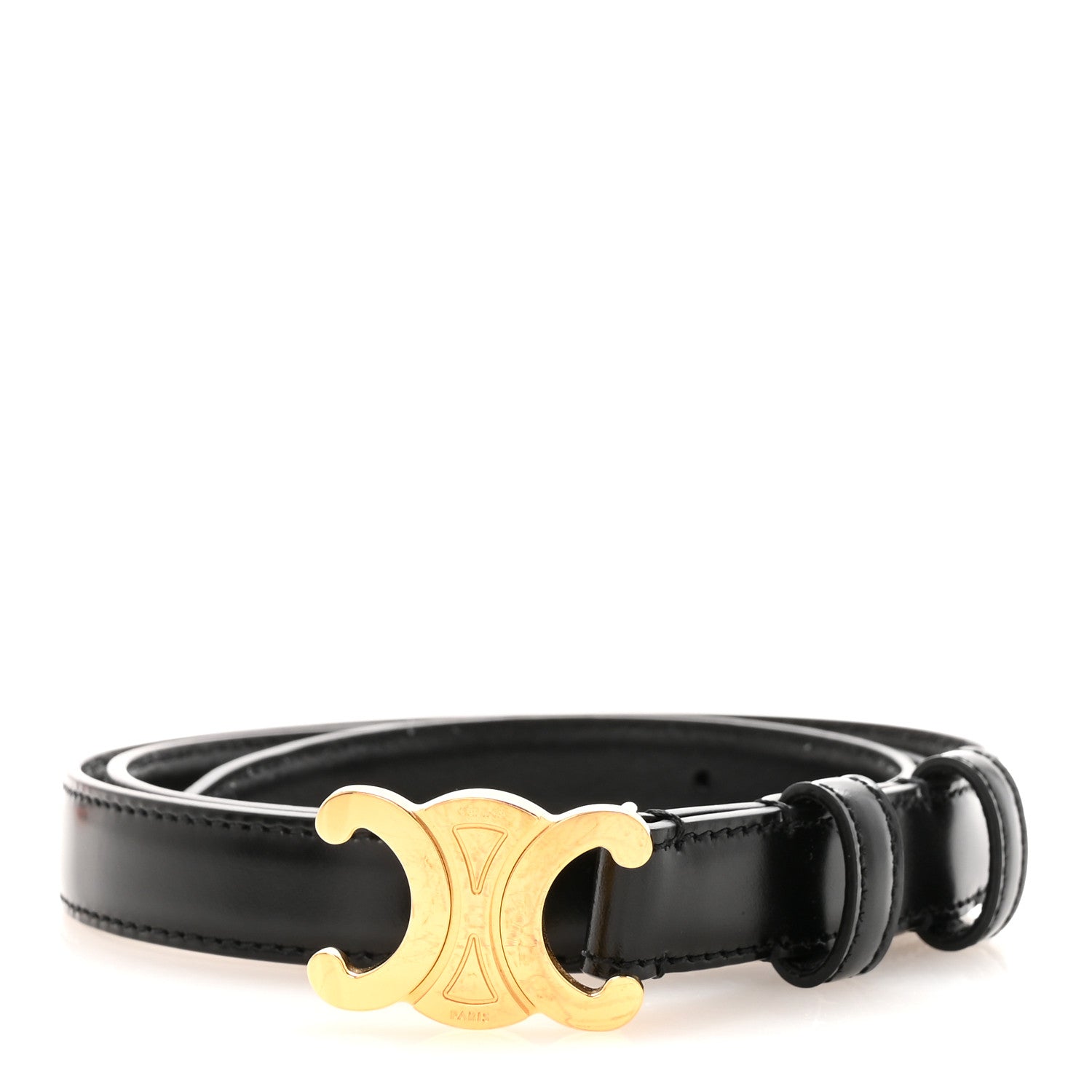 Celine Box Calfskin Small 18mm Triomphe 80 32 Belt Black 1877469