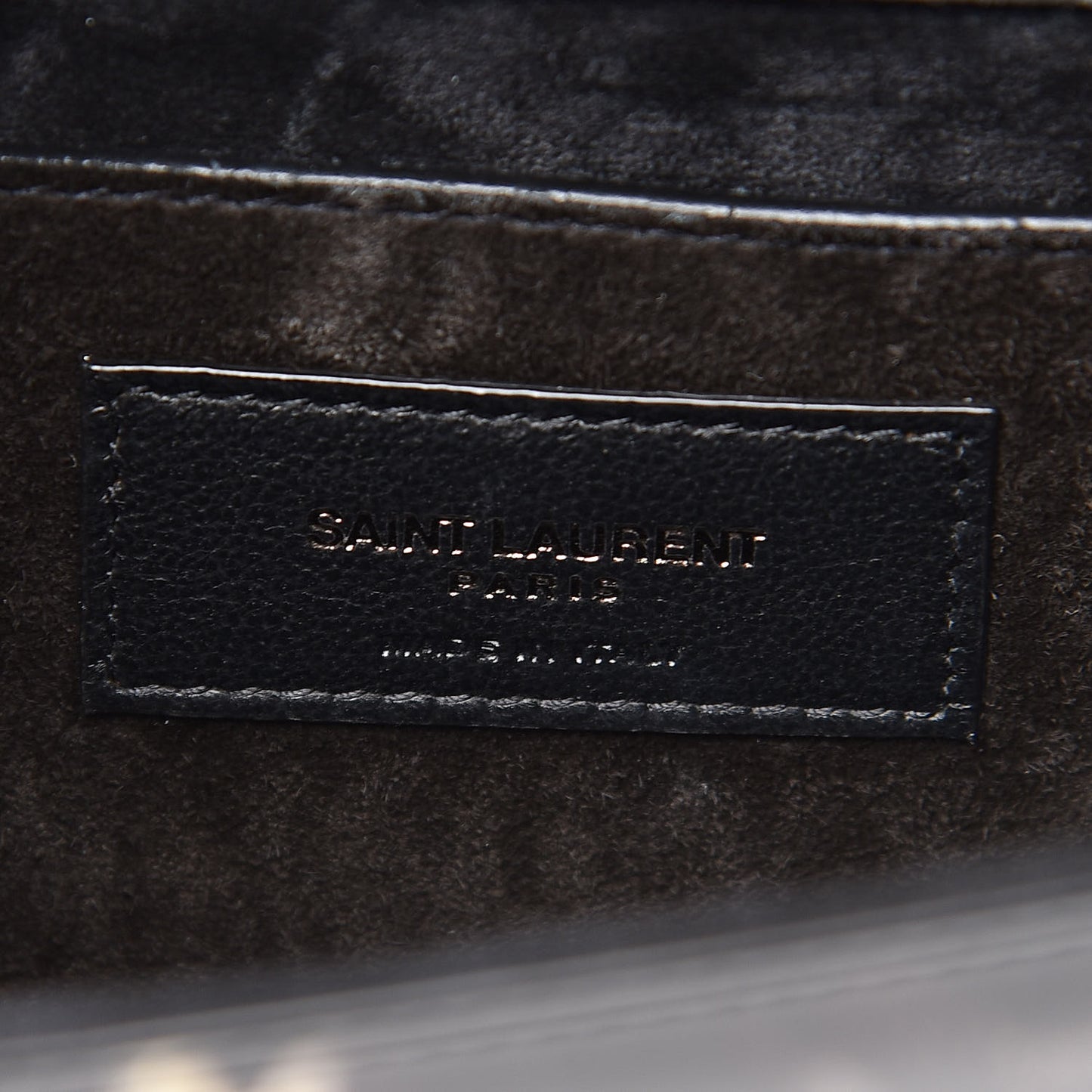 Patent Small Monogram Kate Satchel Black Ivory Gold