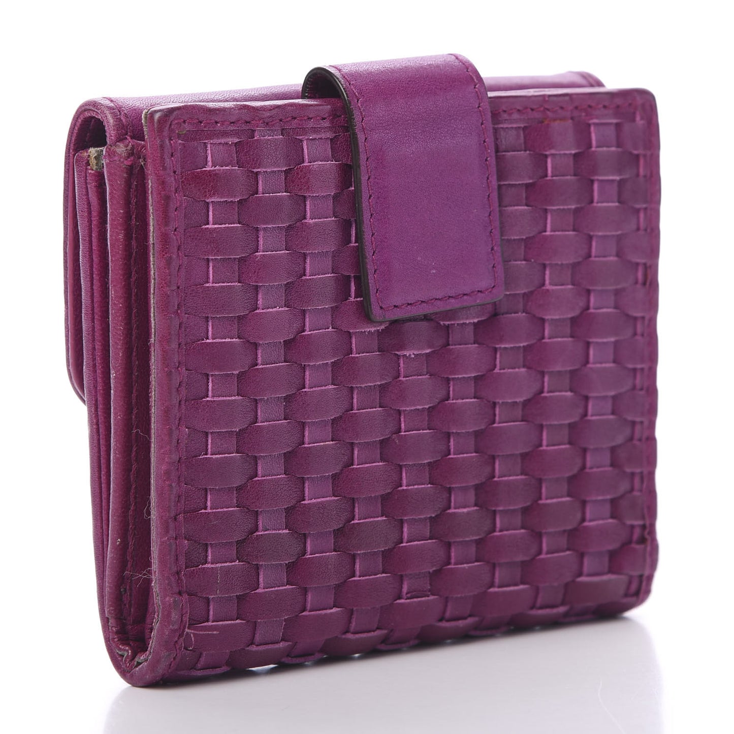 Calfskin Samourai 1947 Armour Woven Wallet Fuchsia