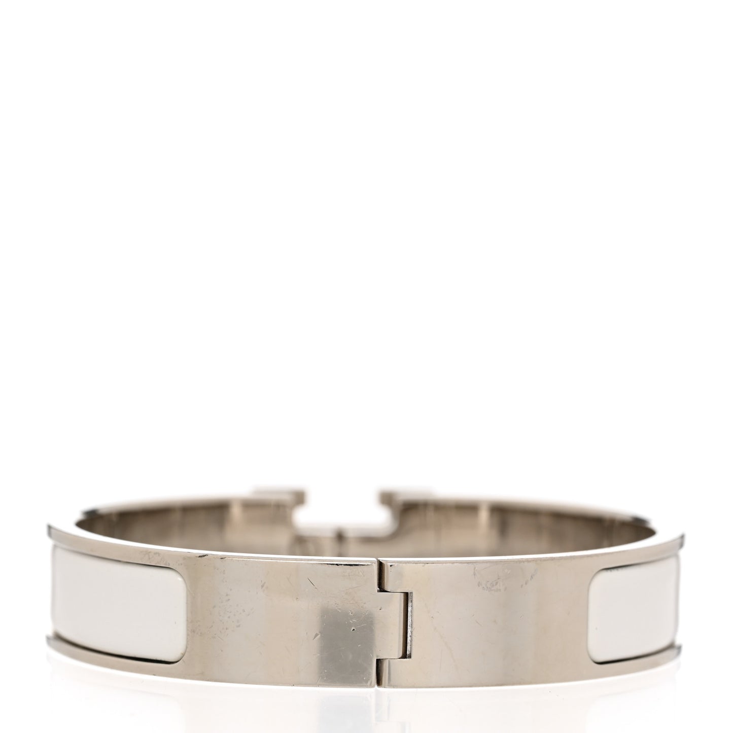 Enamel Narrow Clic Clac H Bracelet PM White
