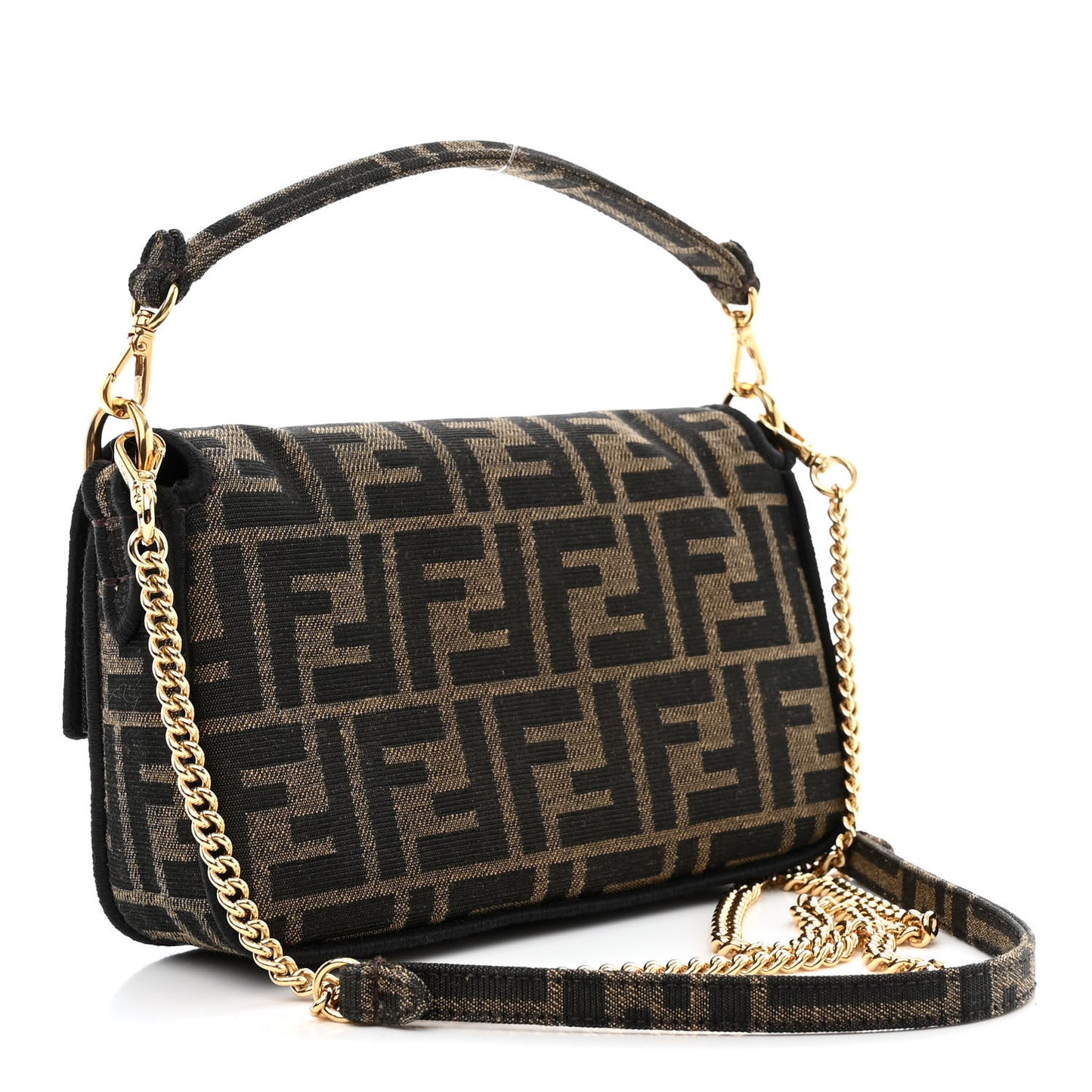 Fabric Jacquard FF 1974 Mini Baguette Tobacco Moro Black