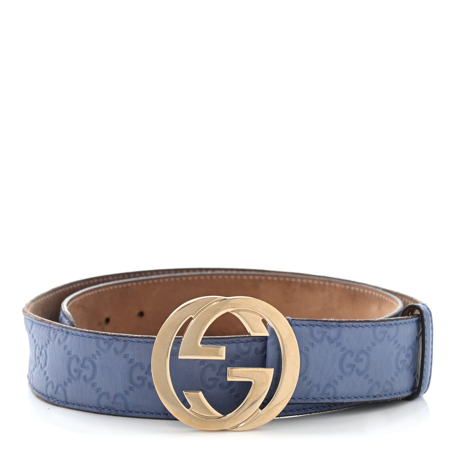 Guccissima Interlocking G Belt 90 36 Blue