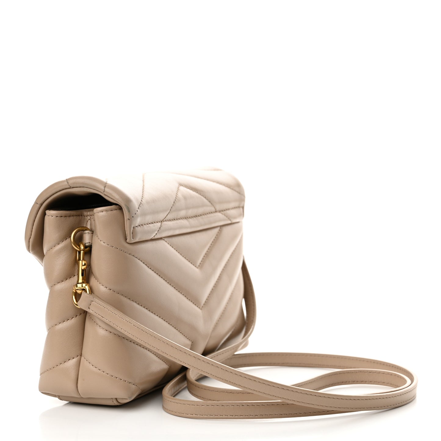 Calfskin Y Quilted Monogram Toy Loulou Crossbody Bag Dark Beige