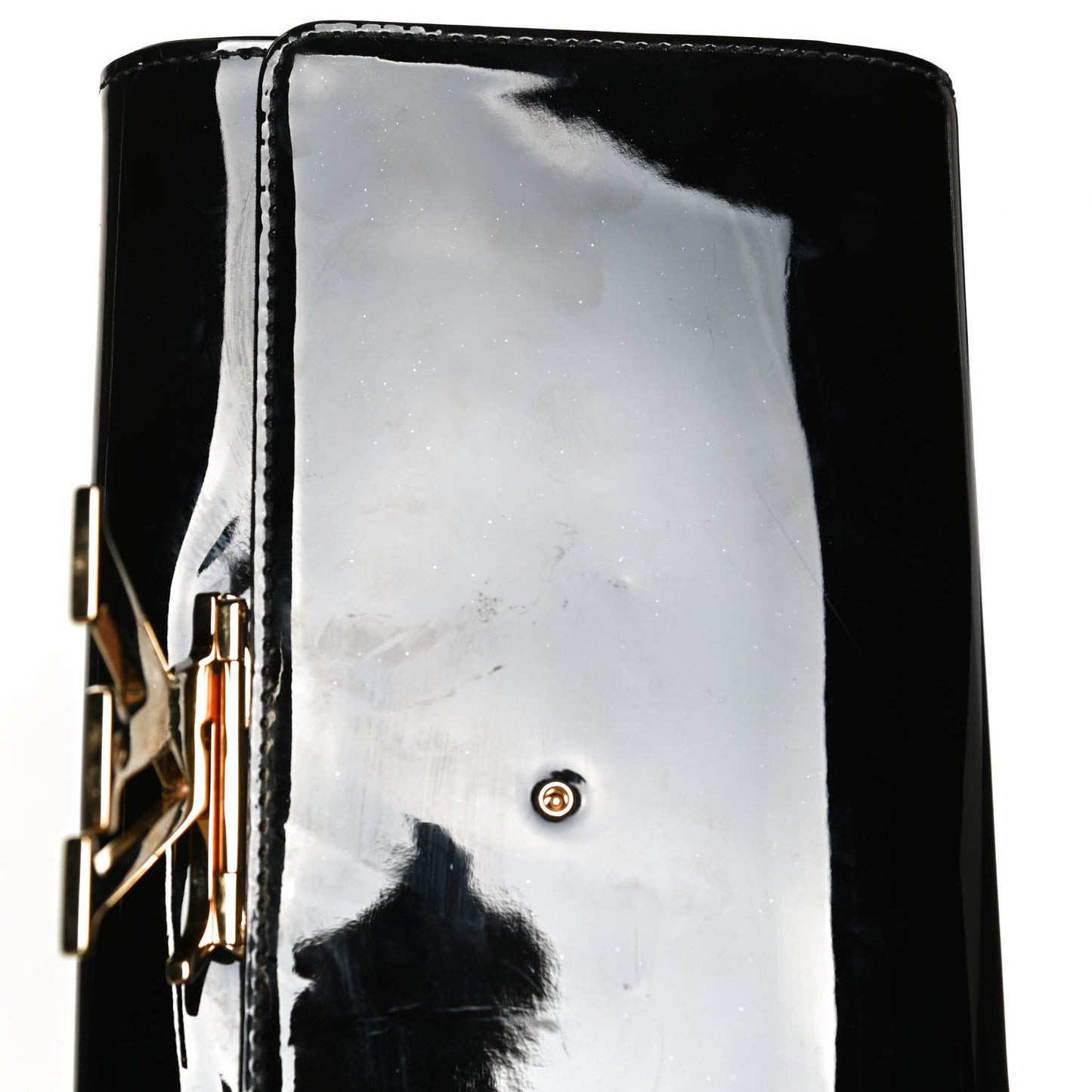 Patent Louise Clutch Black