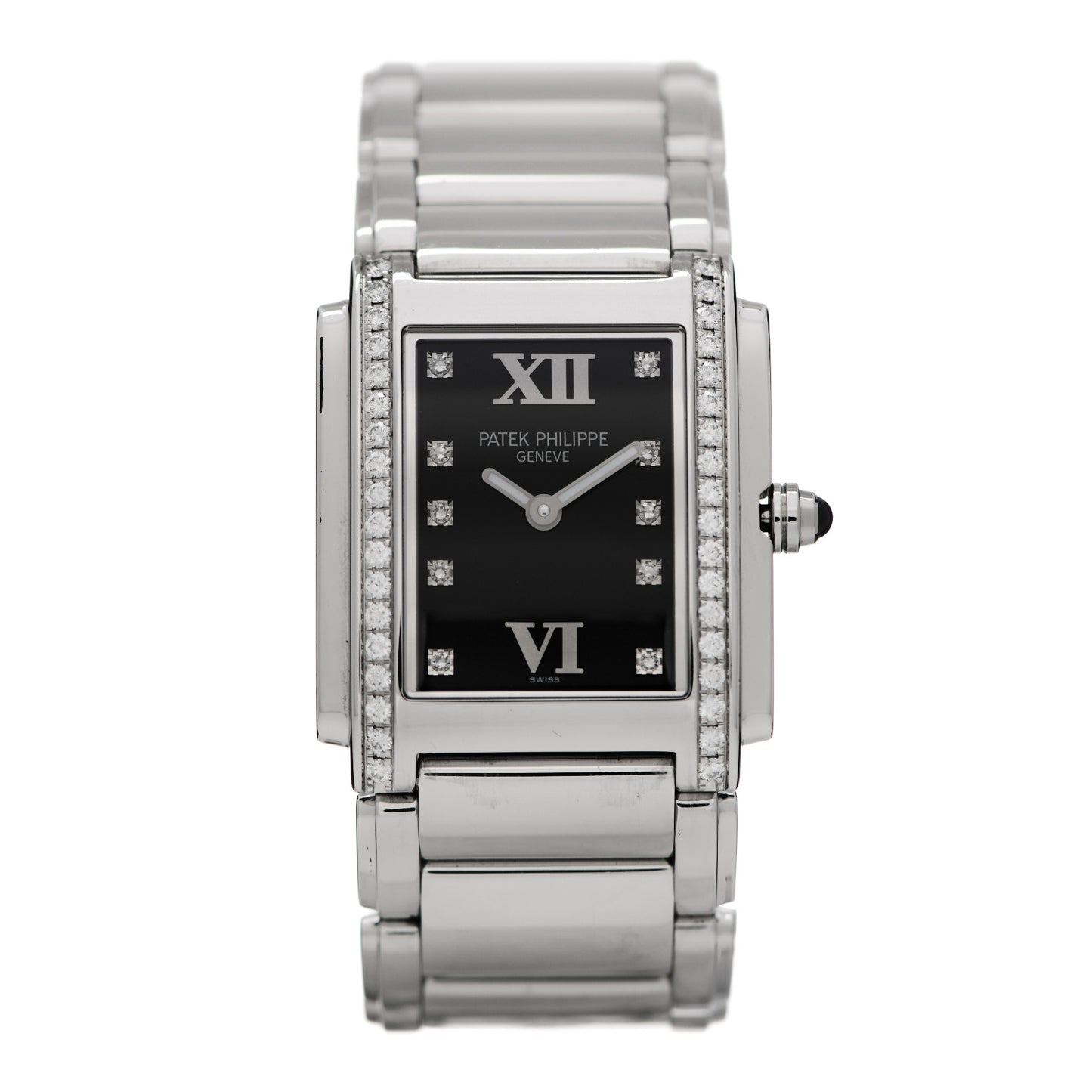 Stainless Steel Diamond 25mm Twenty-4 Quartz Watch Black 4910/10A-001