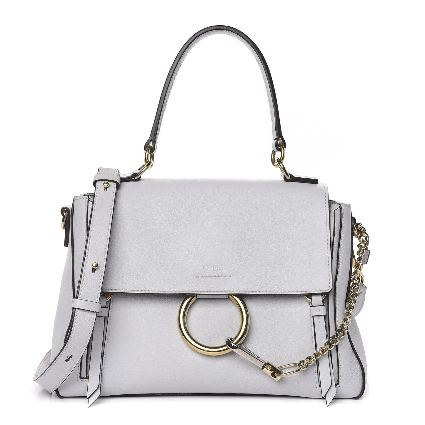 Calfskin Small Faye Day Shoulder Bag Light Cloud