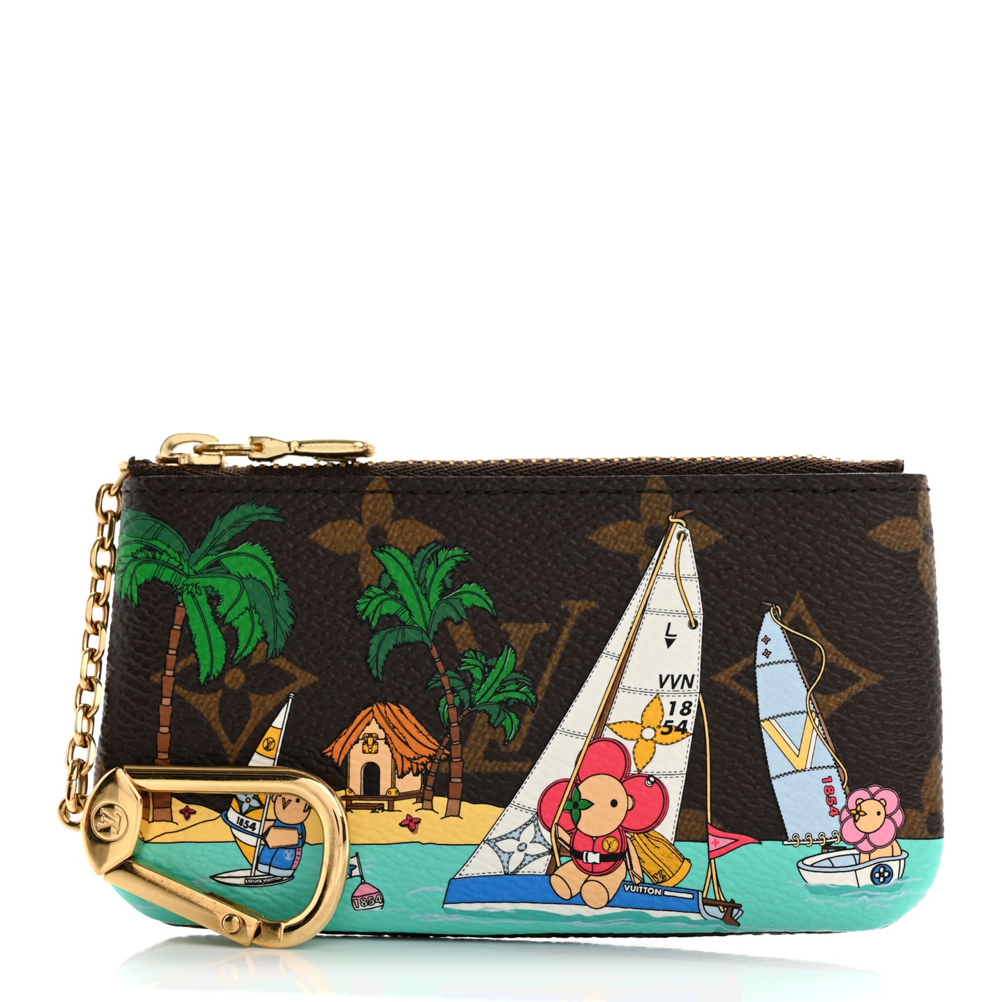 Monogram 2023 Christmas Animation Sailing Vivienne Key Pouch Dragonfruit Pink