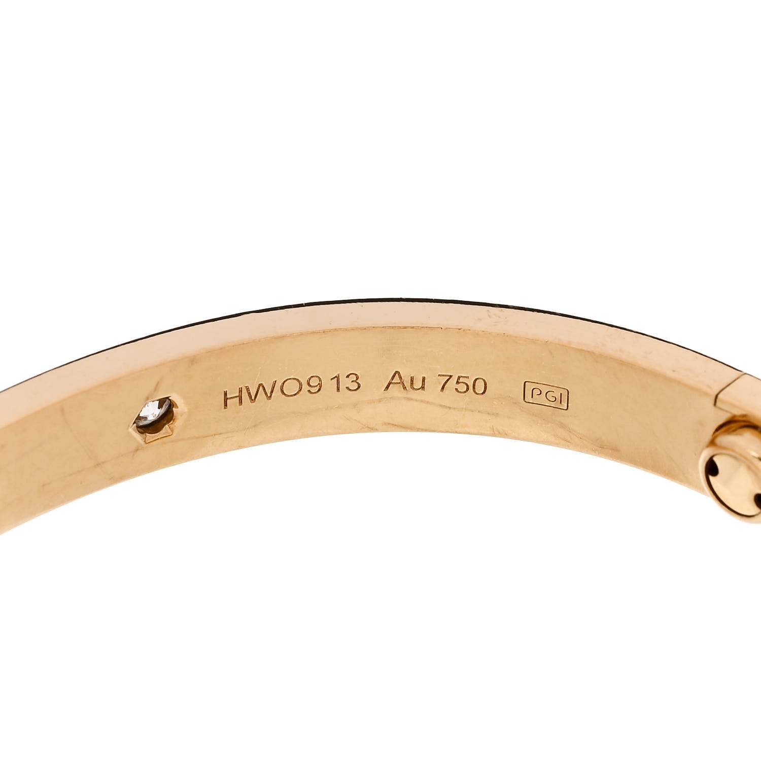 Cartier 18K Yellow Gold 4 Diamond LOVE Bracelet 17 6 of 6