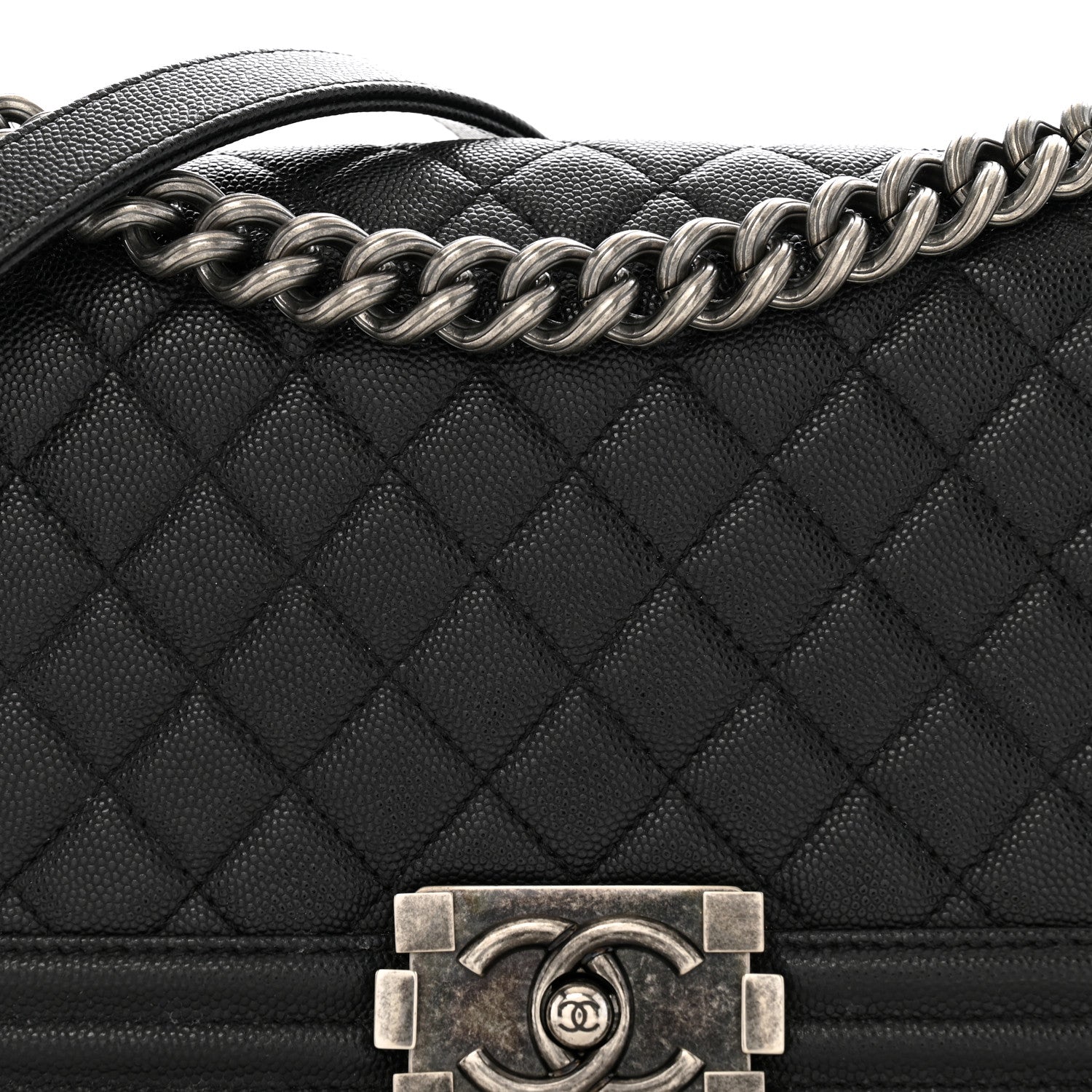 Chanel Caviar Quilted Medium Boy Flap Black 8 of 12
