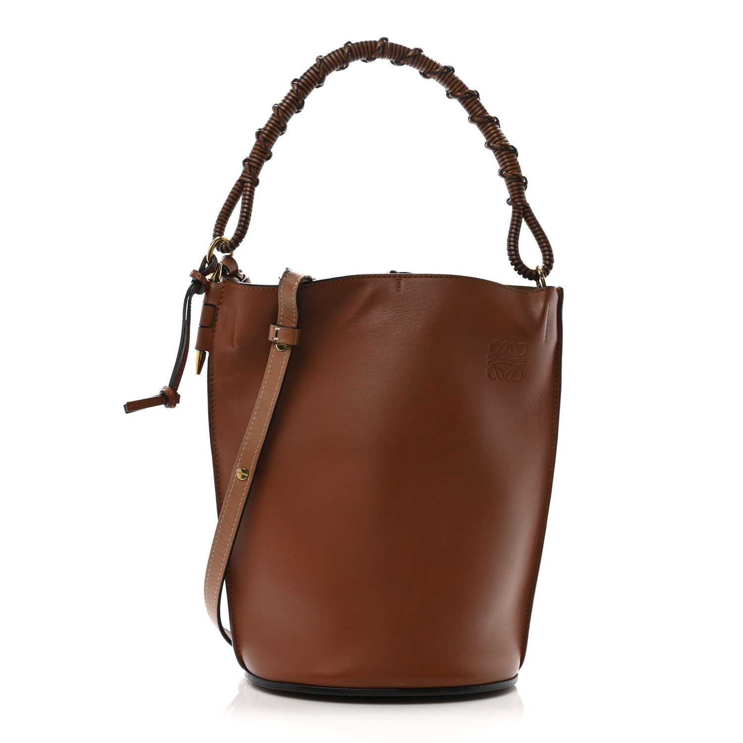 Loewe Calfskin Gate Bucket Bag Brown 1861935 – FASHIONPHILE