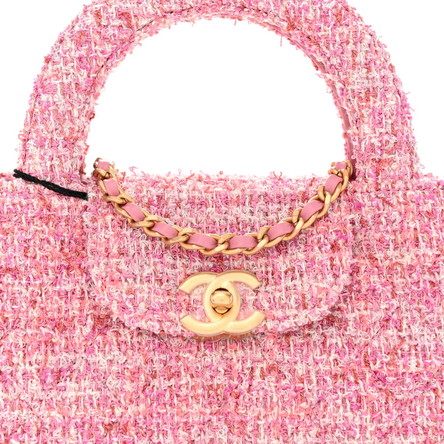 Chanel Tweed Quilted Nano Kelly Shopper Pink 8 of 10