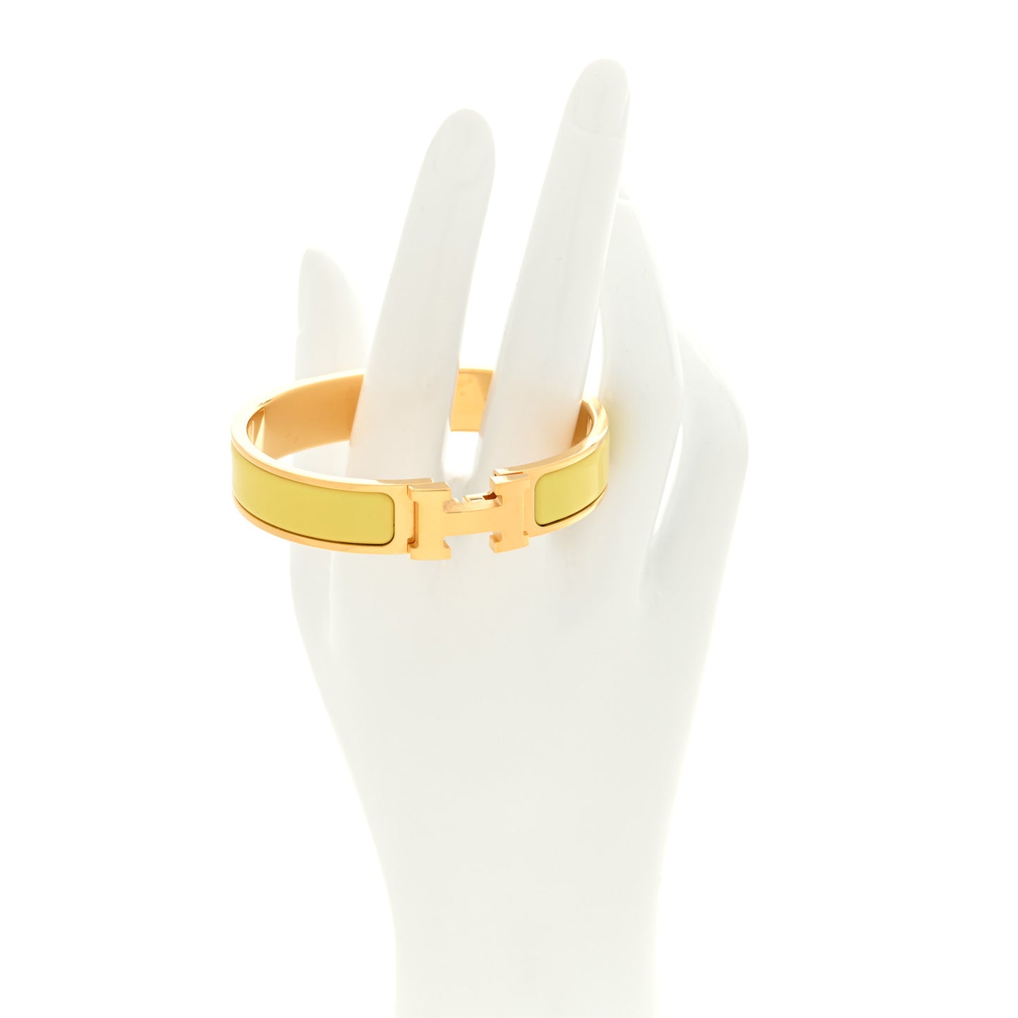 Enamel Narrow Clic Clac H Bracelet PM Jaune Citron