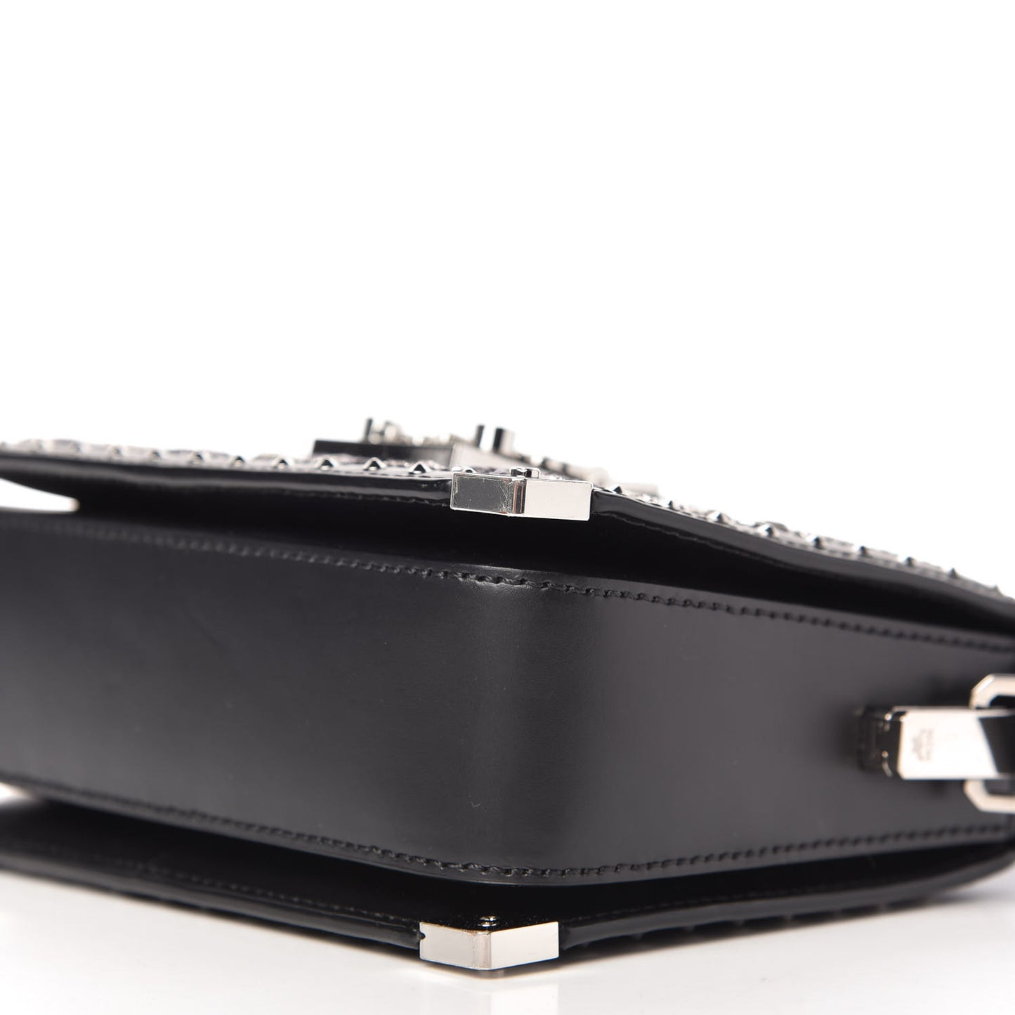 Brocade Embroidered Velvet Calfskin Mini Mitte Crossbody Black